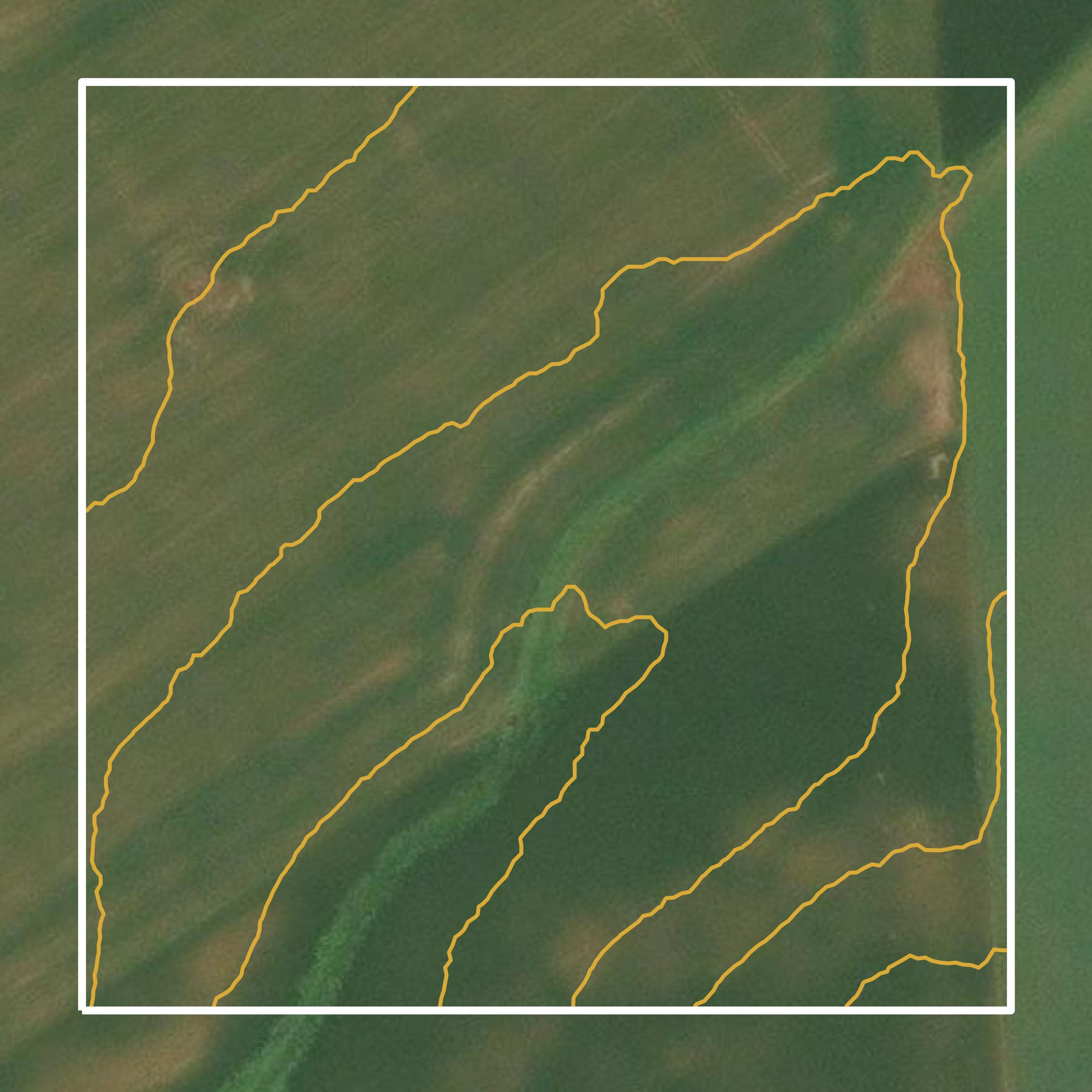 This image shows a contour map in Cecil County created using GIS data in Equator.