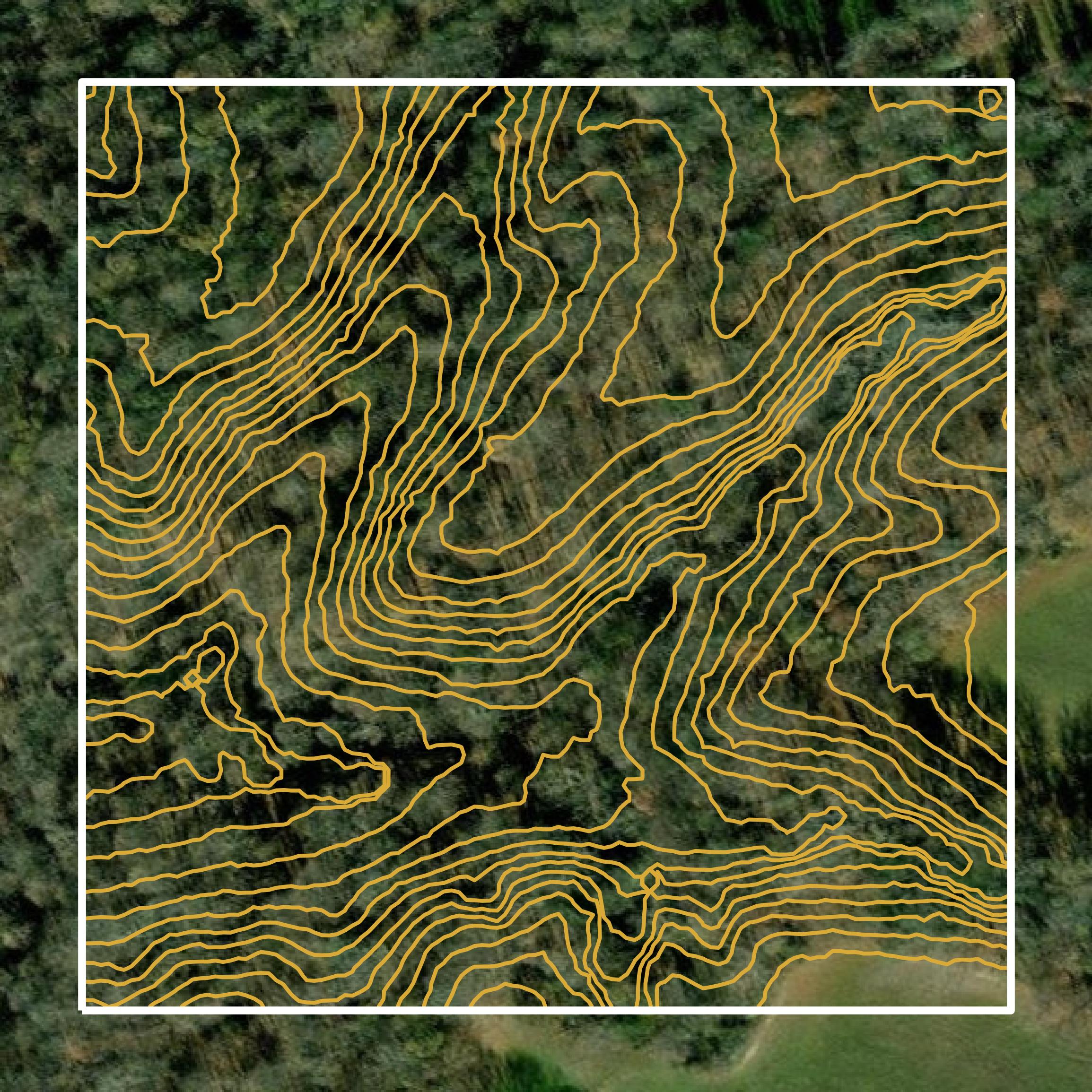 This image shows a contour map in Charles County created using GIS data in Equator.