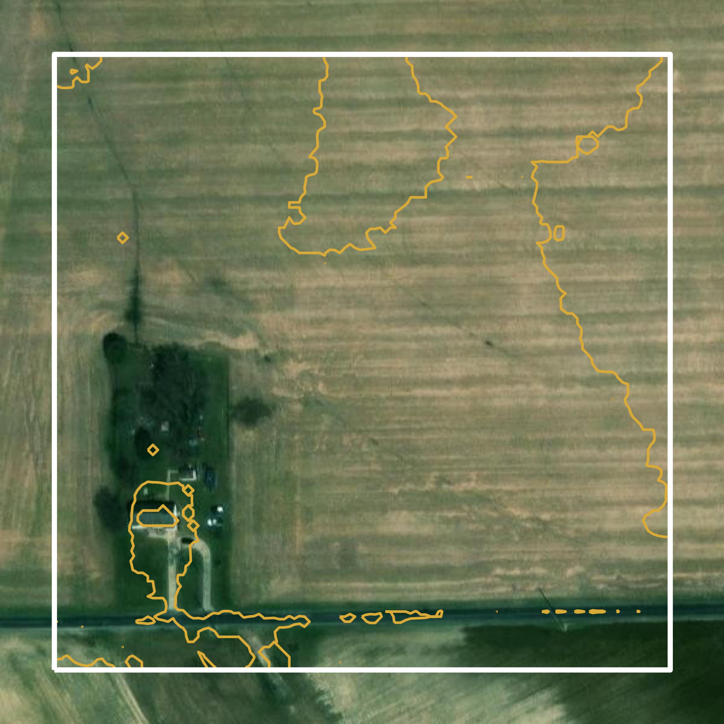 This image shows a contour map in Dorchester County created using GIS data in Equator.