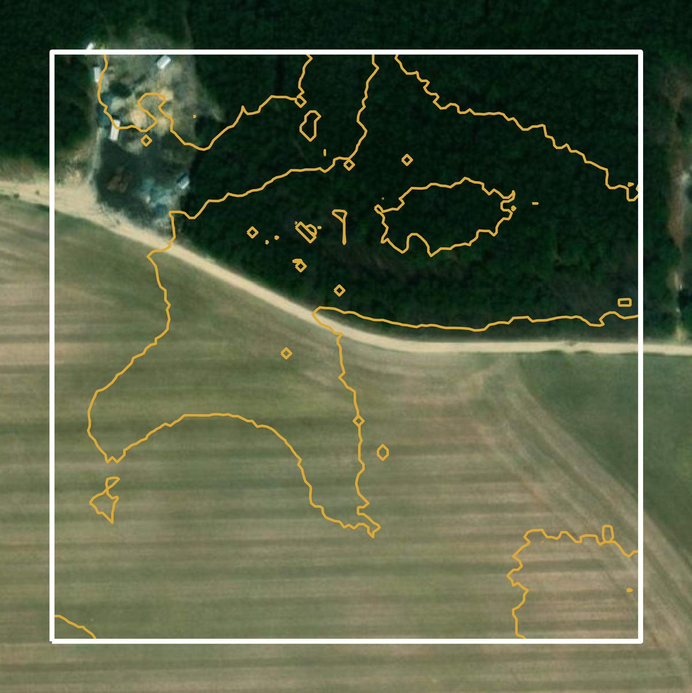 This image shows a contour map in Dorchester County created using GIS data in Equator.