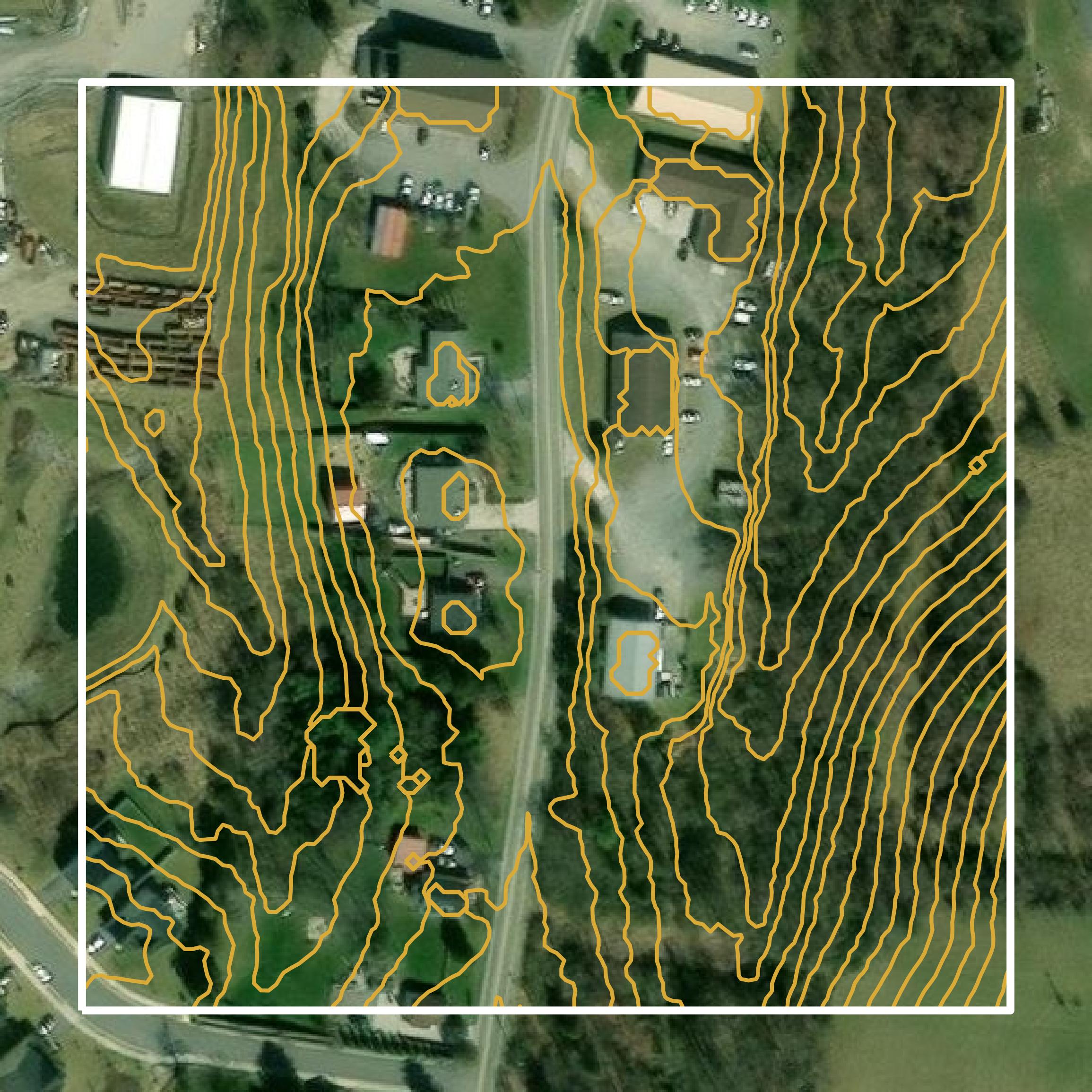 This image shows a contour map in Frederick County created using GIS data in Equator.