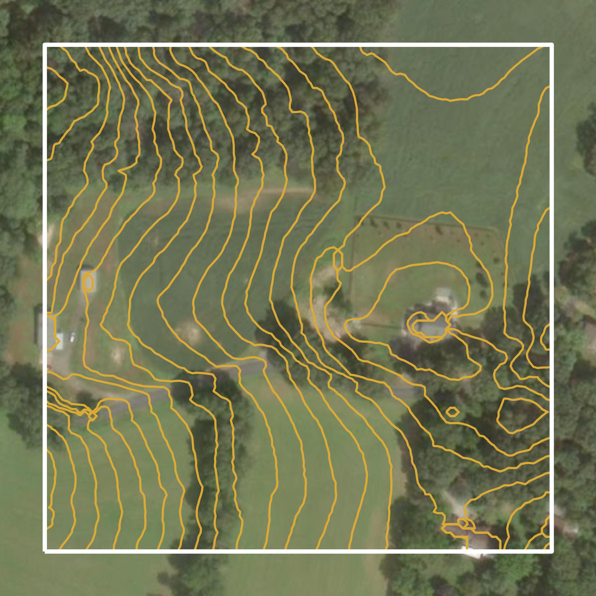 This image shows a contour map in Harford County created using GIS data in Equator.