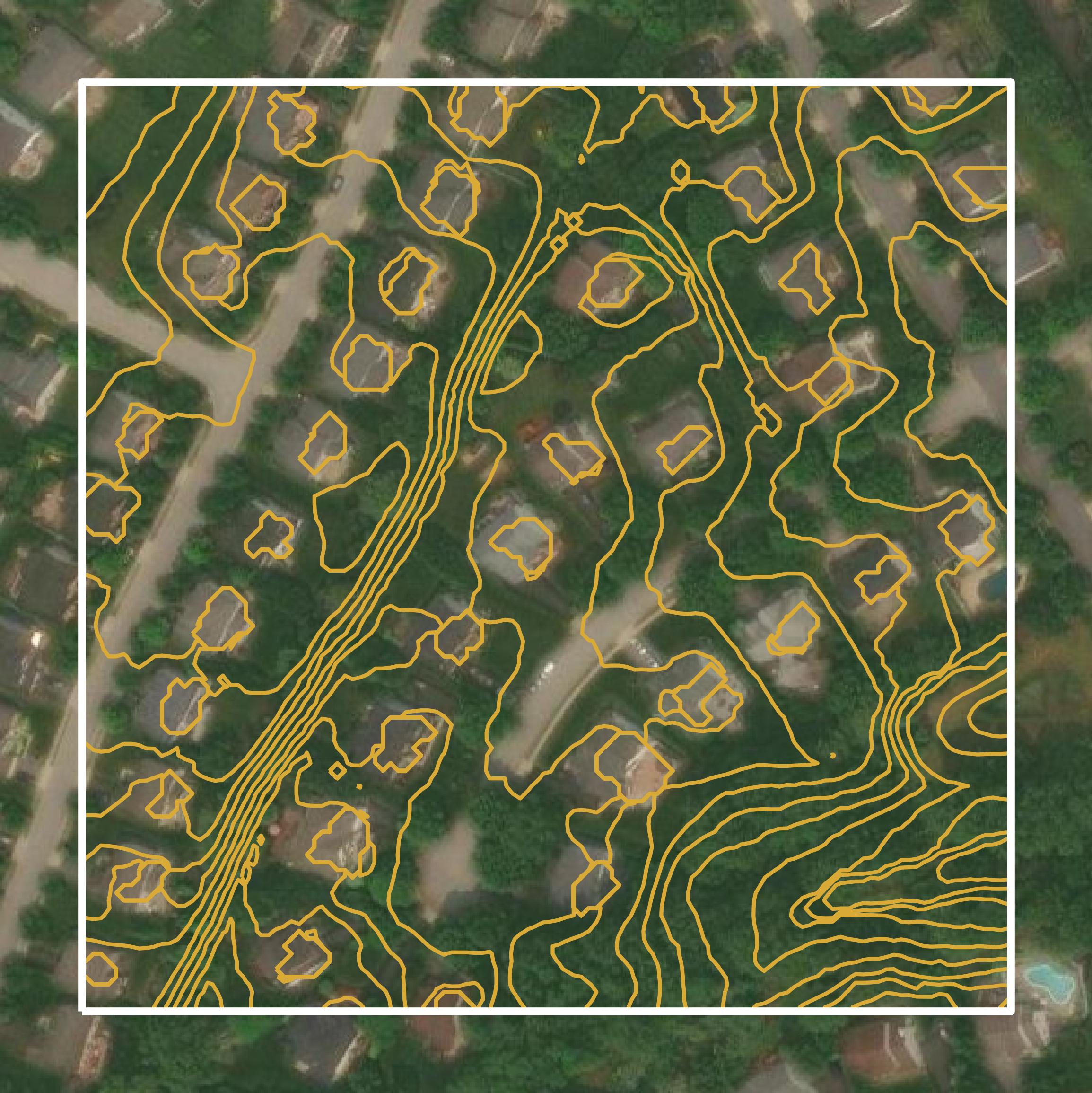 This image shows a contour map in Howard County created using GIS data in Equator.