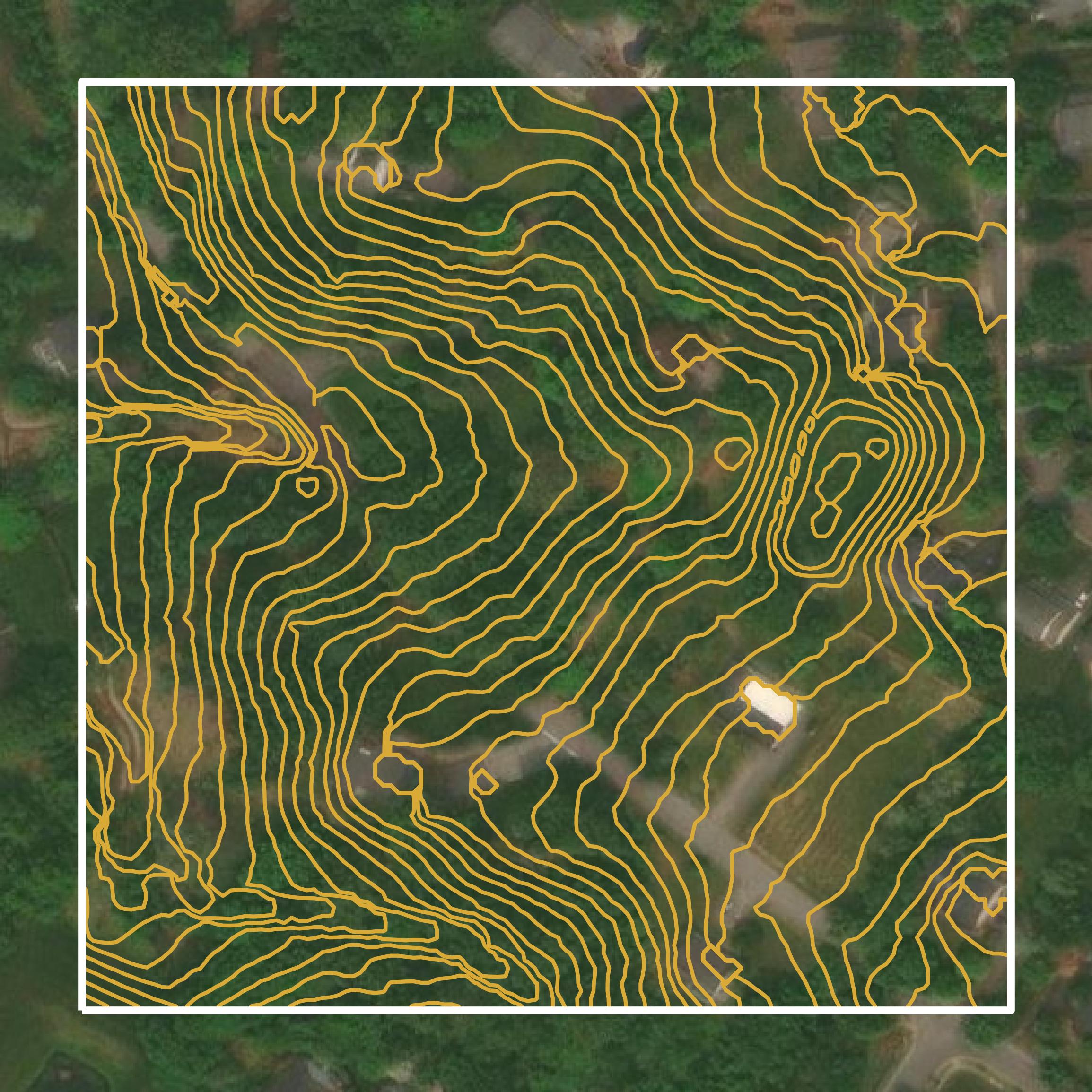 This image shows a contour map in Howard County created using GIS data in Equator.