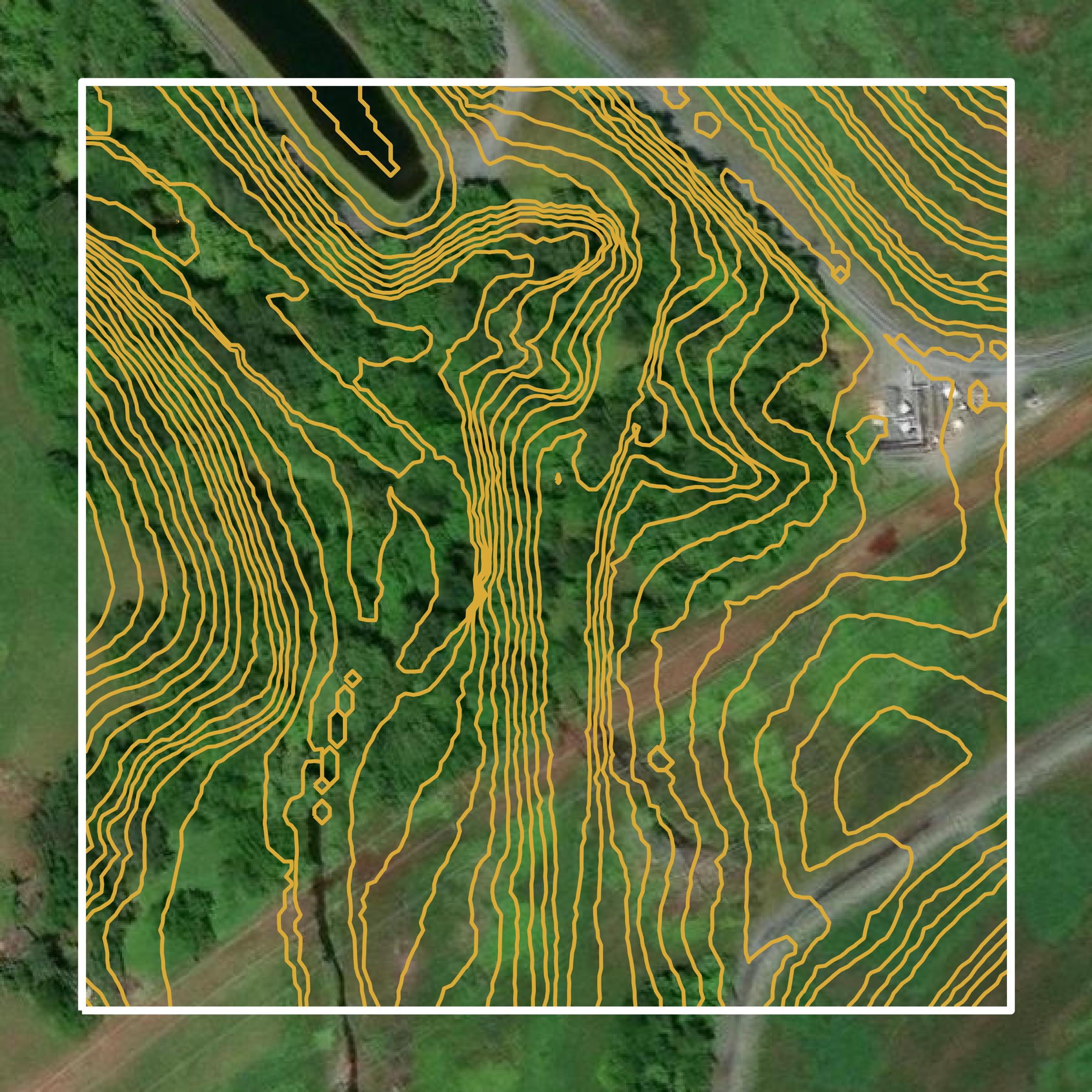 This image shows a contour map in Montgomery County created using GIS data in Equator.
