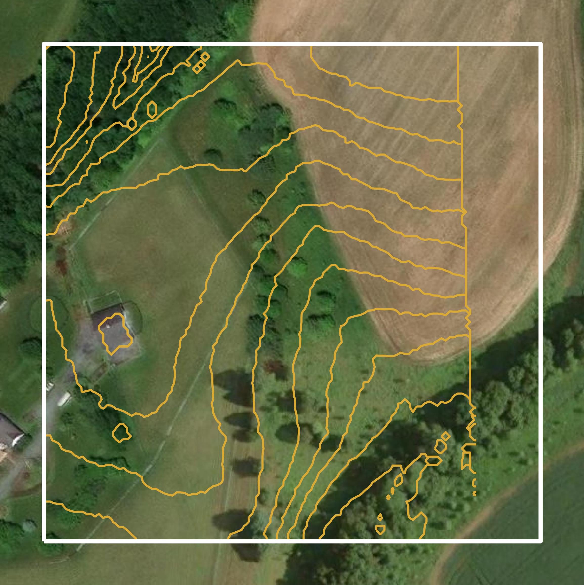 This image shows a contour map in Montgomery County created using GIS data in Equator.