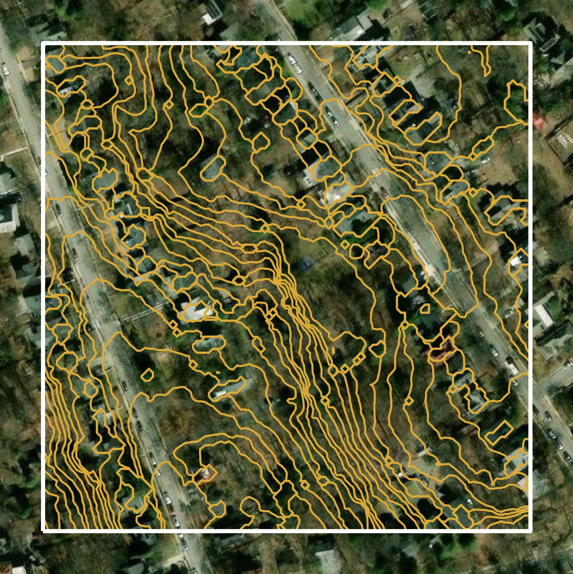 This image shows a contour map in Montgomery County created using GIS data in Equator.