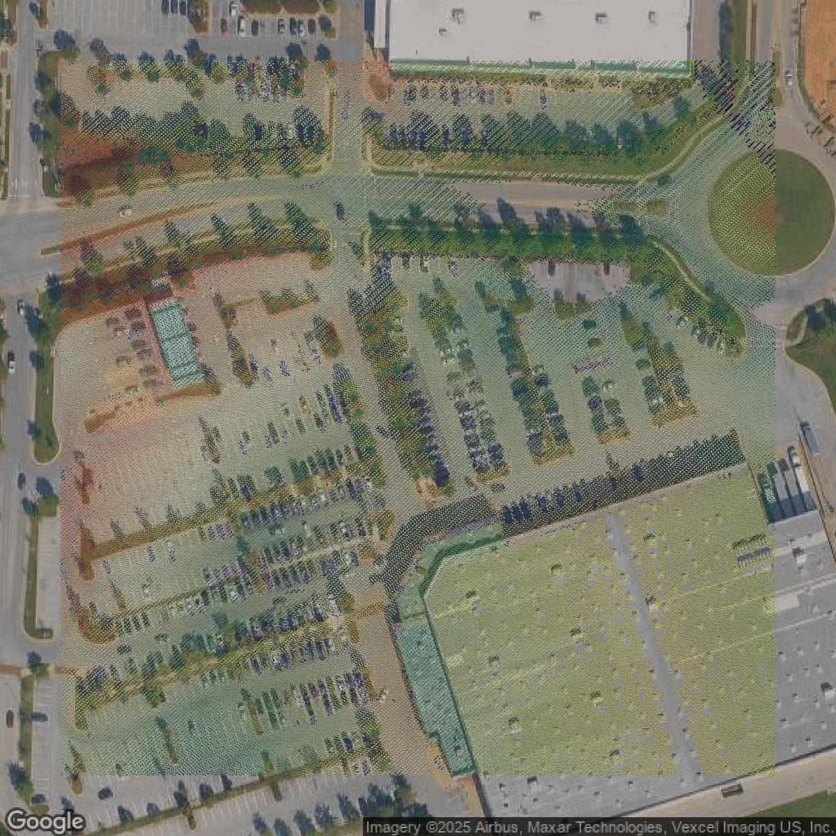 This image shows a LiDAR point cloud in Prince George's County created using GIS data in Equator.