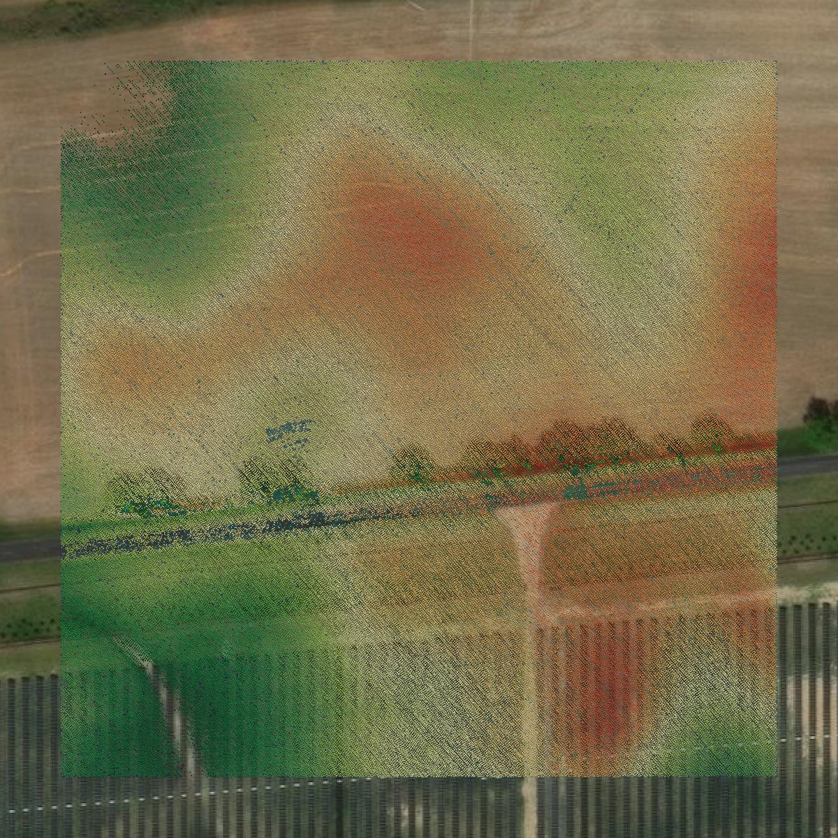 This image shows a LiDAR point cloud in Queen Anne's County created using GIS data in Equator.