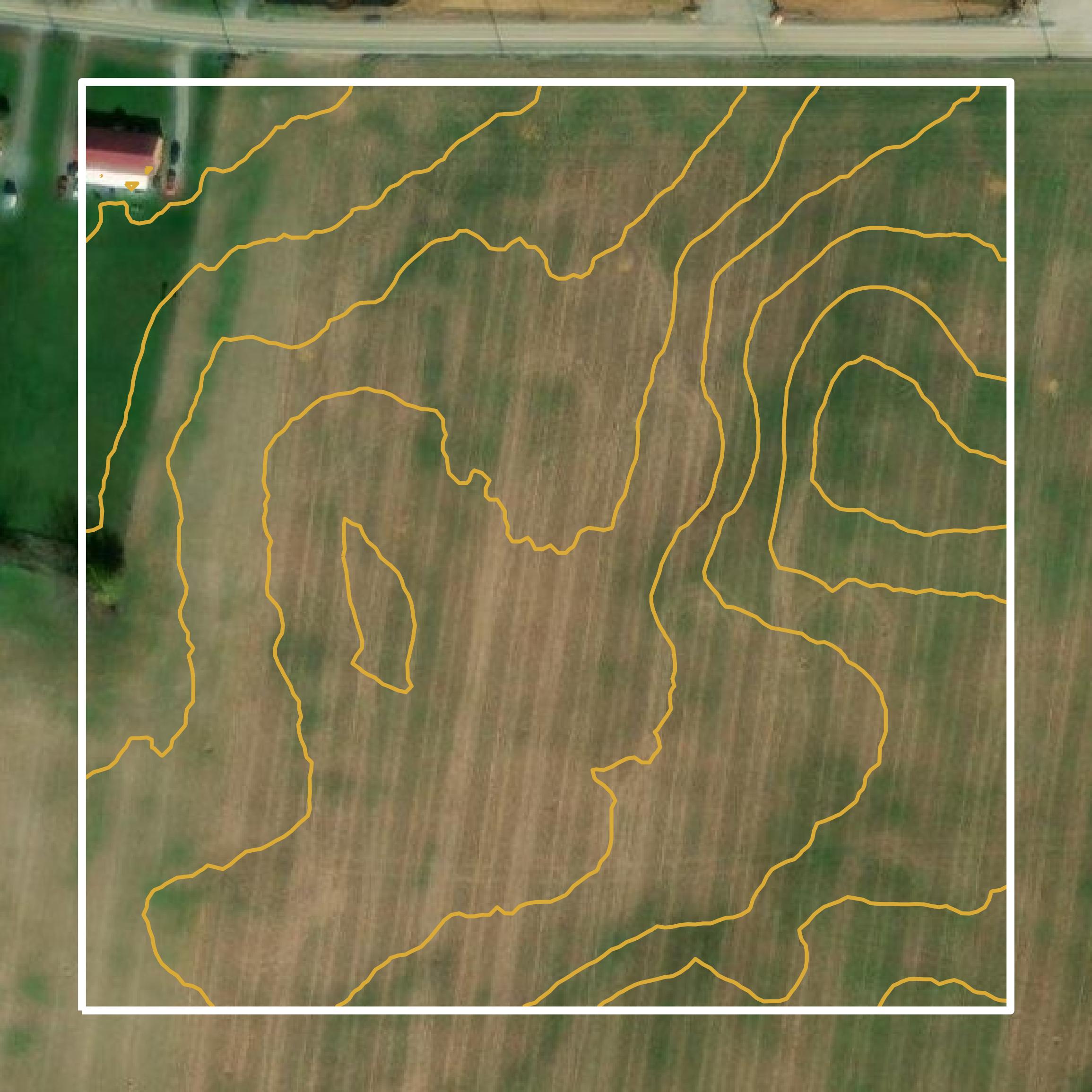 This image shows a contour map in Washington County created using GIS data in Equator.