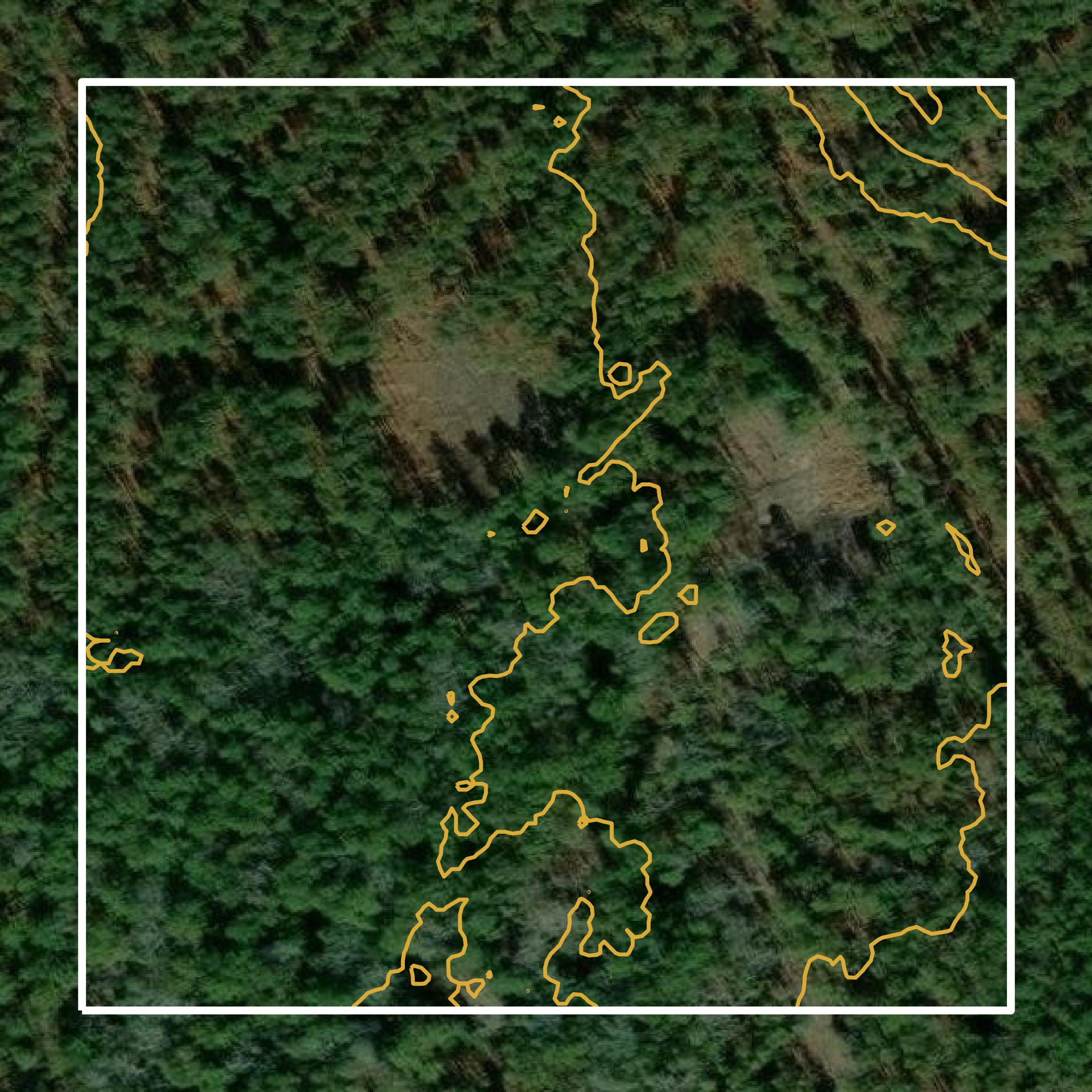 This image shows a contour map in Worcester County created using GIS data in Equator.