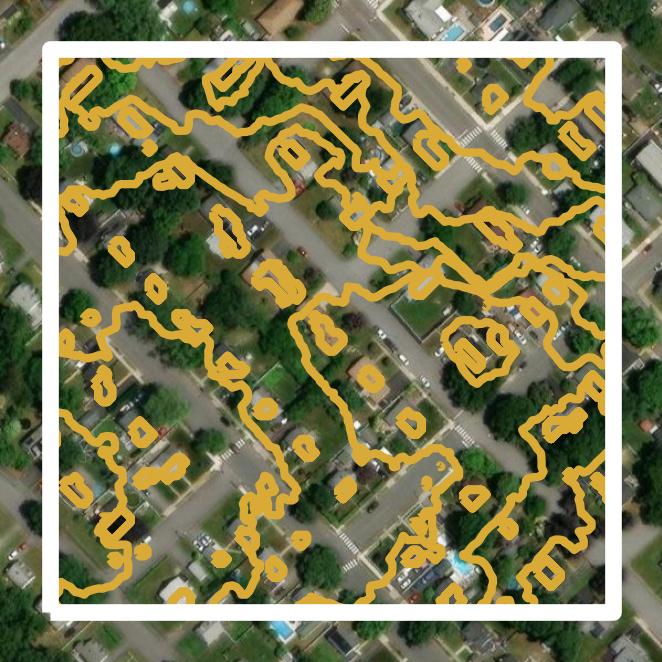 This image shows a contour map in Essex County created using GIS data in Equator.