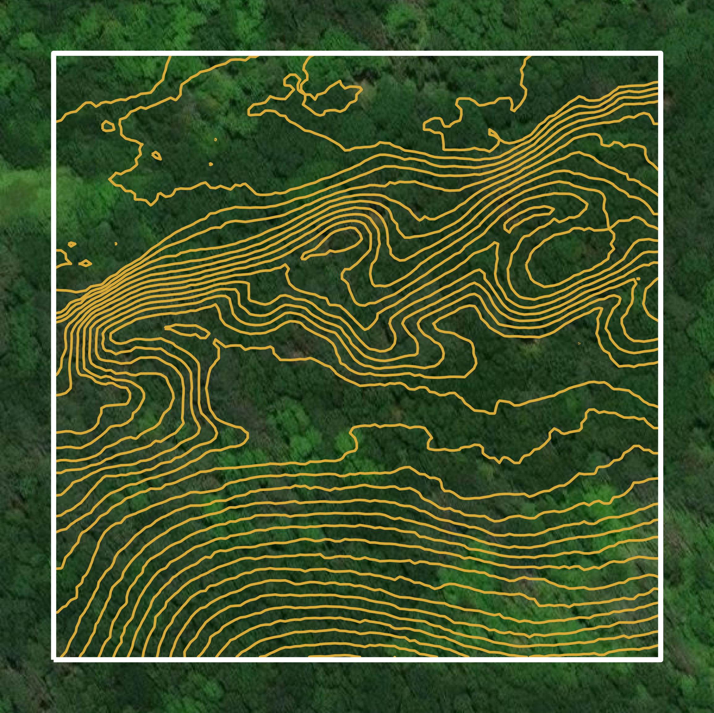 This image shows a contour map in Essex County created using GIS data in Equator.