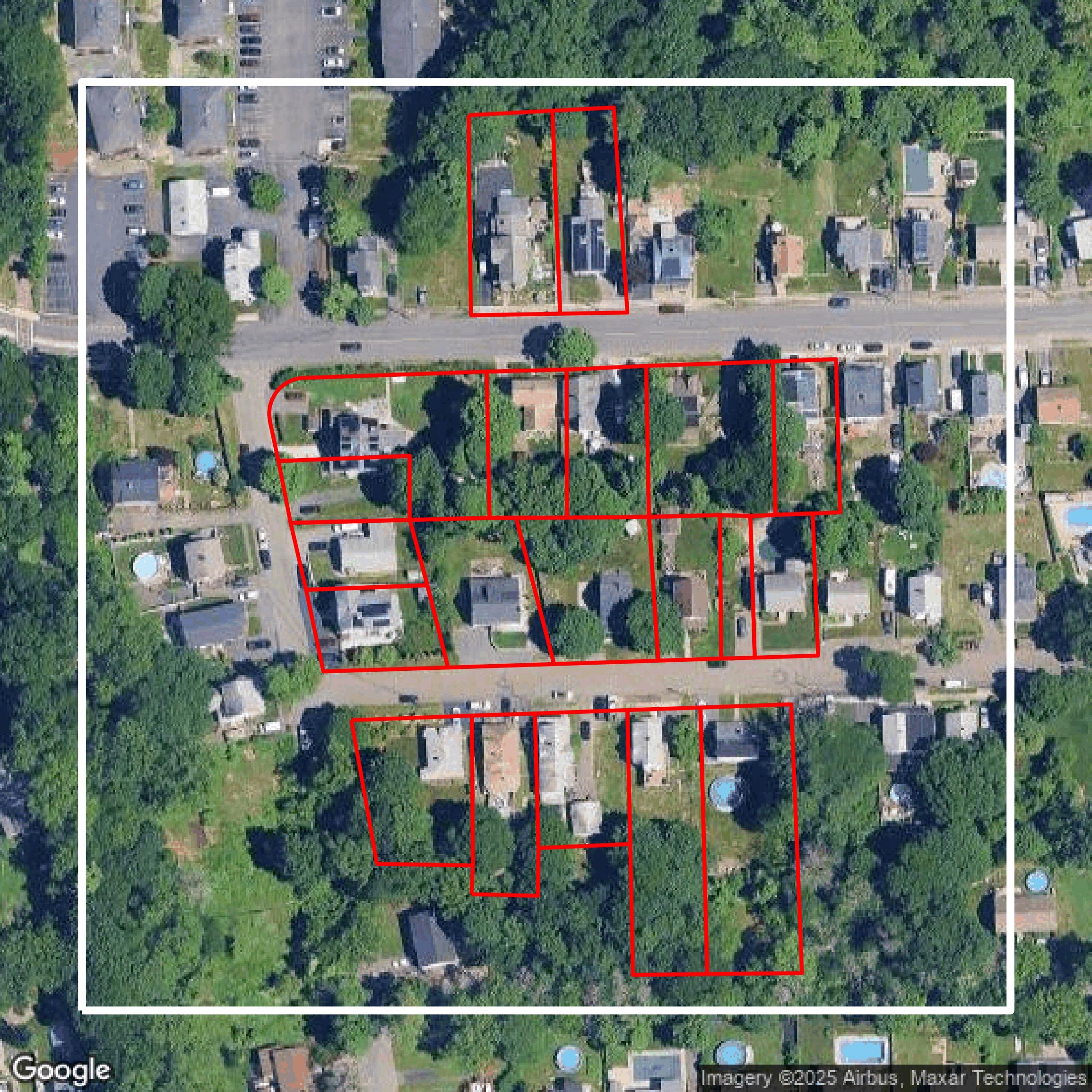 This image shows parcel data in Essex County created using GIS data in Equator.