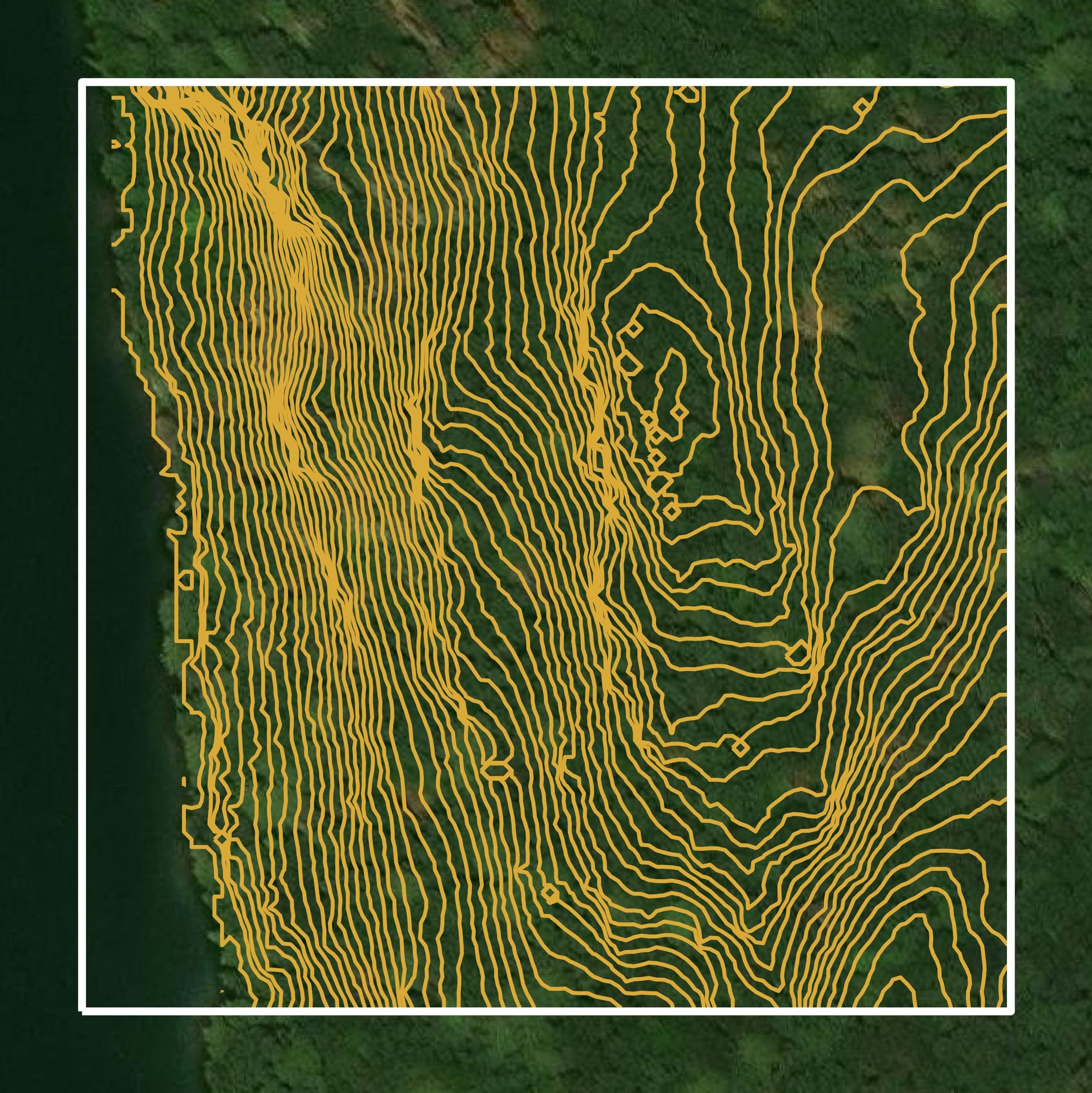 This image shows a contour map in Franklin County created using GIS data in Equator.