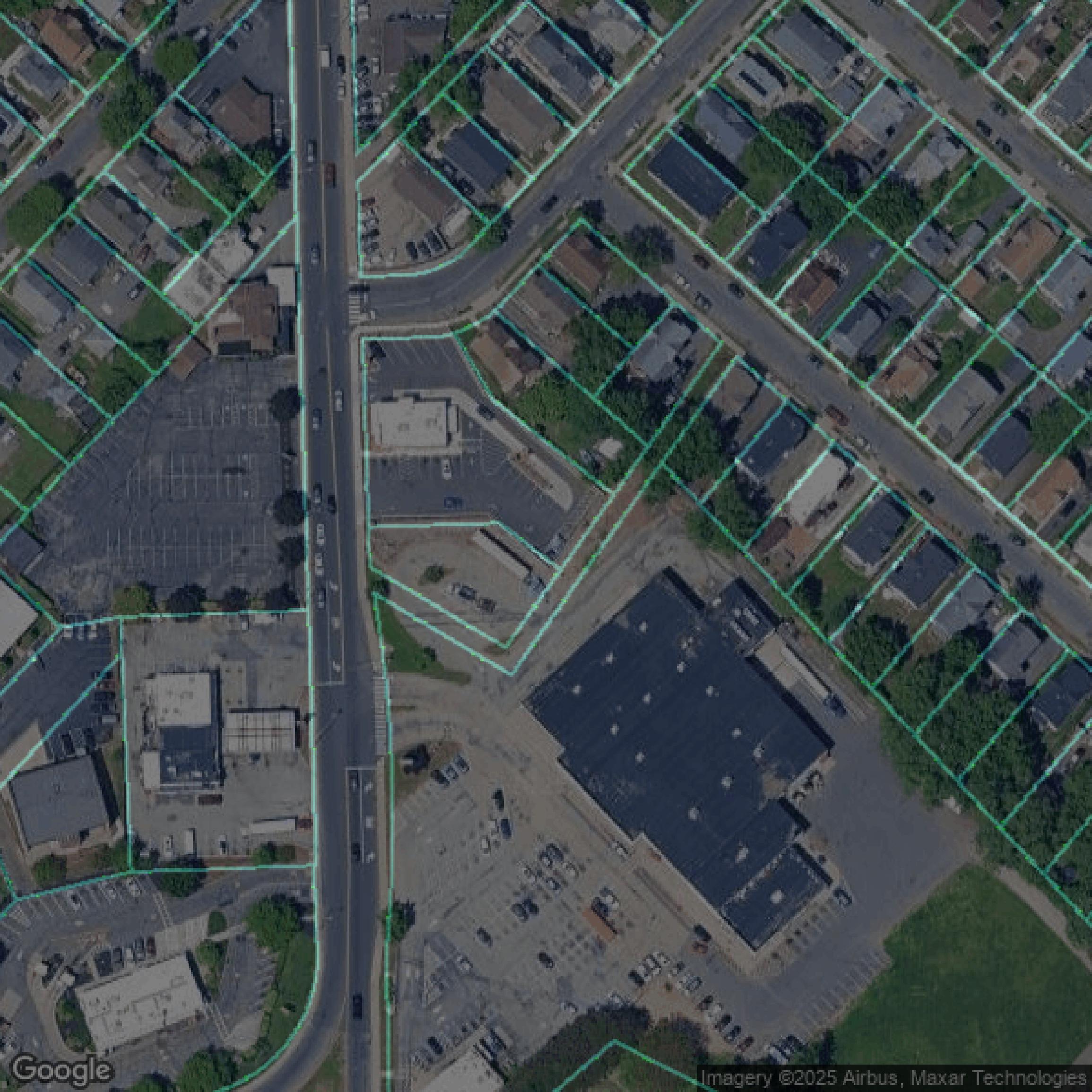 This image shows parcel data in Hampden County created using GIS data in Equator.