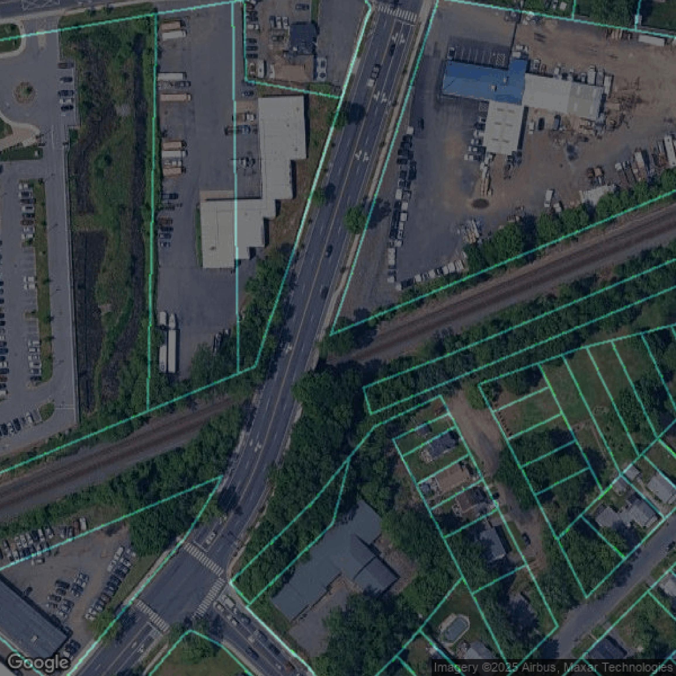 This image shows parcel data in Hampden County created using GIS data in Equator.