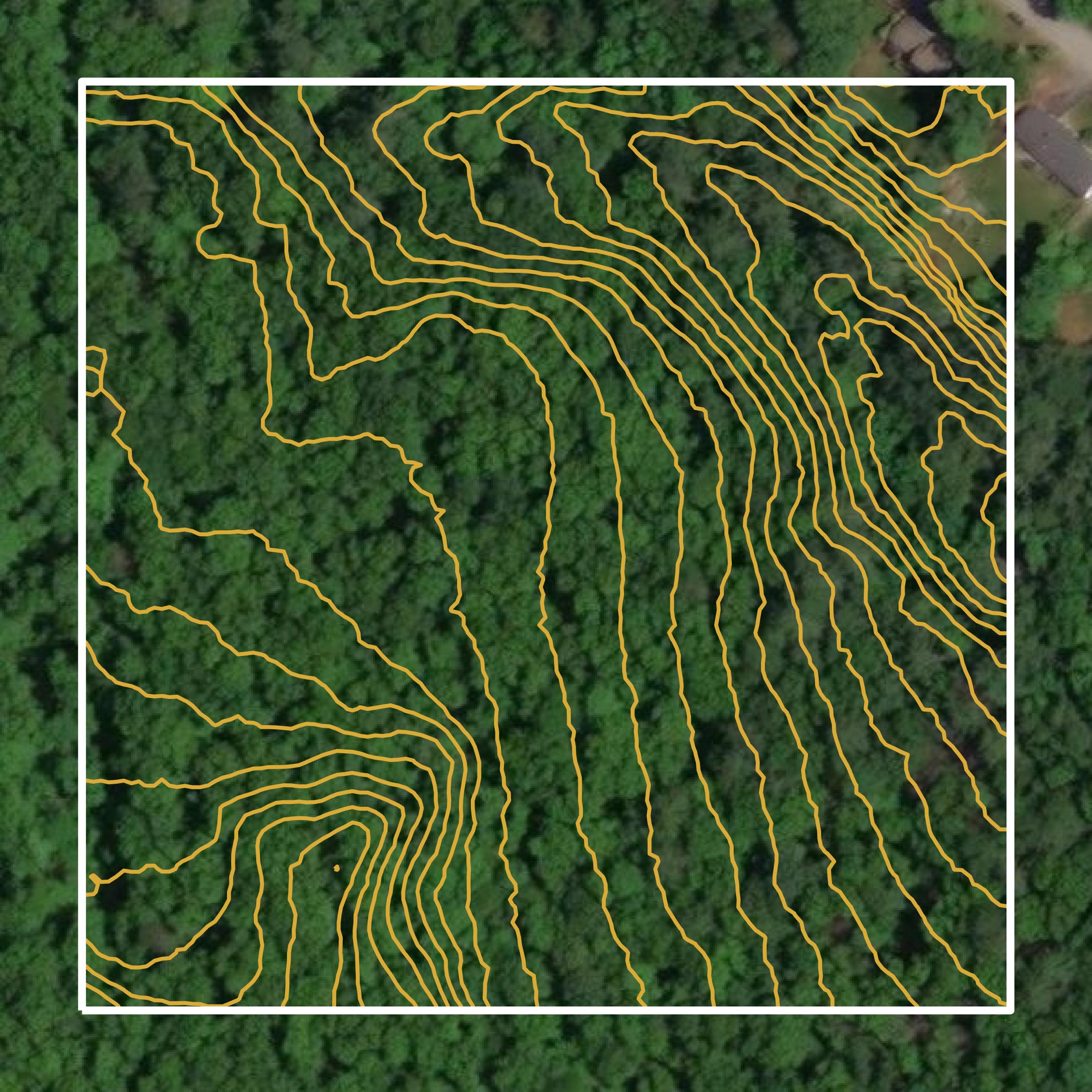 This image shows a contour map in Plymouth County created using GIS data in Equator.
