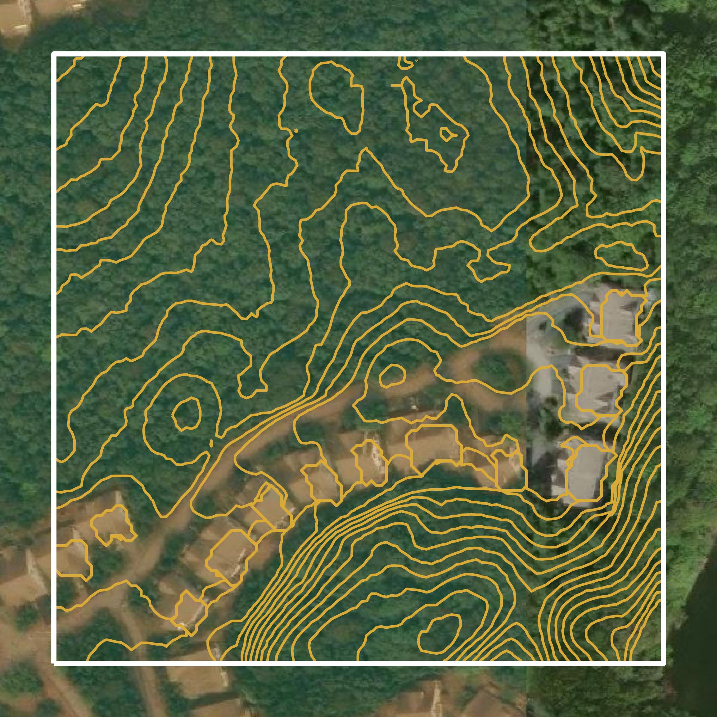 This image shows a contour map in Plymouth County created using GIS data in Equator.
