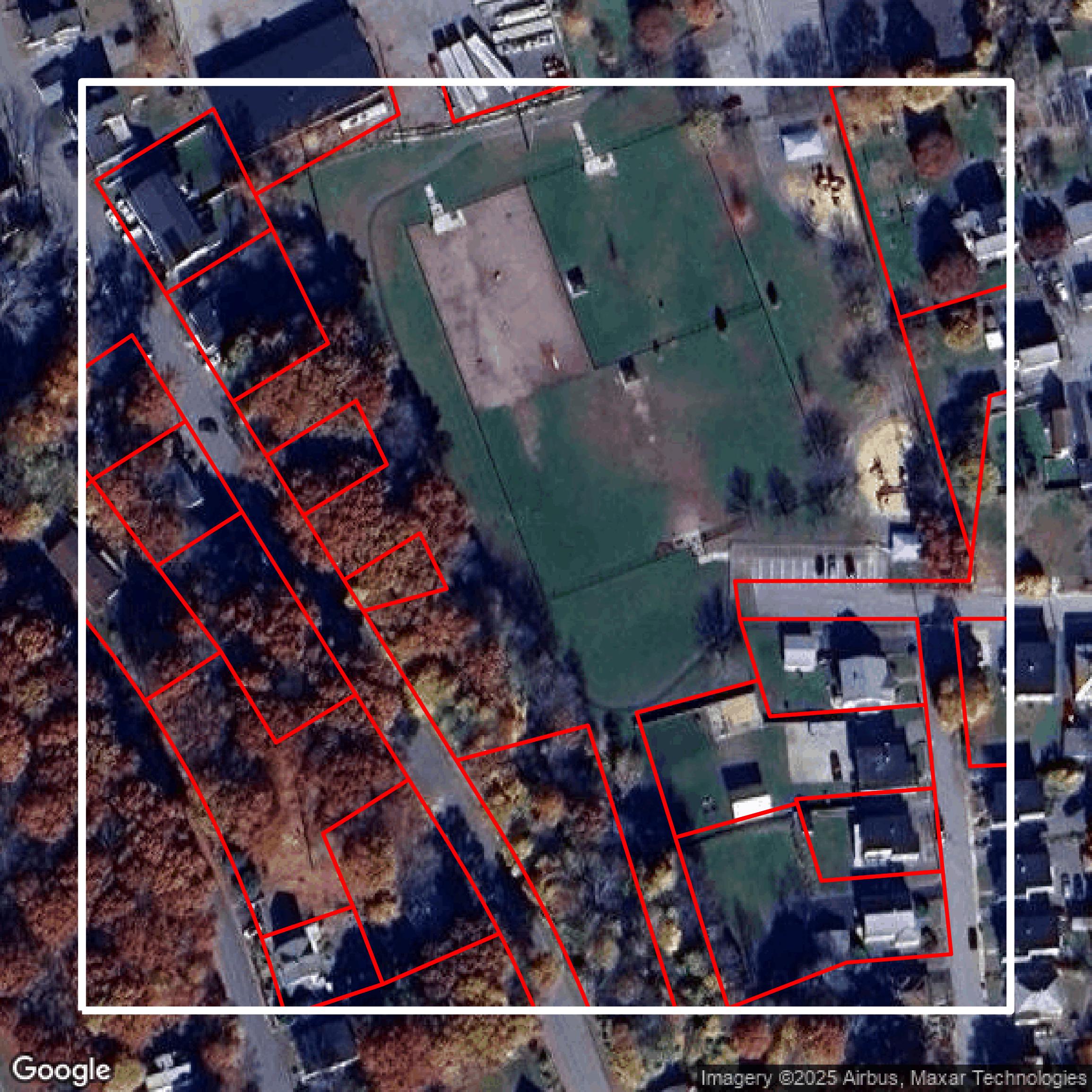 This image shows parcel data in Worcester County created using GIS data in Equator.