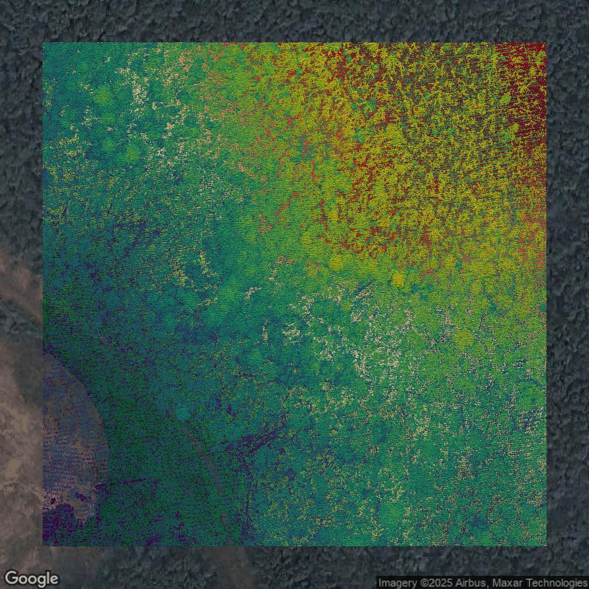 This image shows a LiDAR point cloud in Worcester County created using GIS data in Equator.