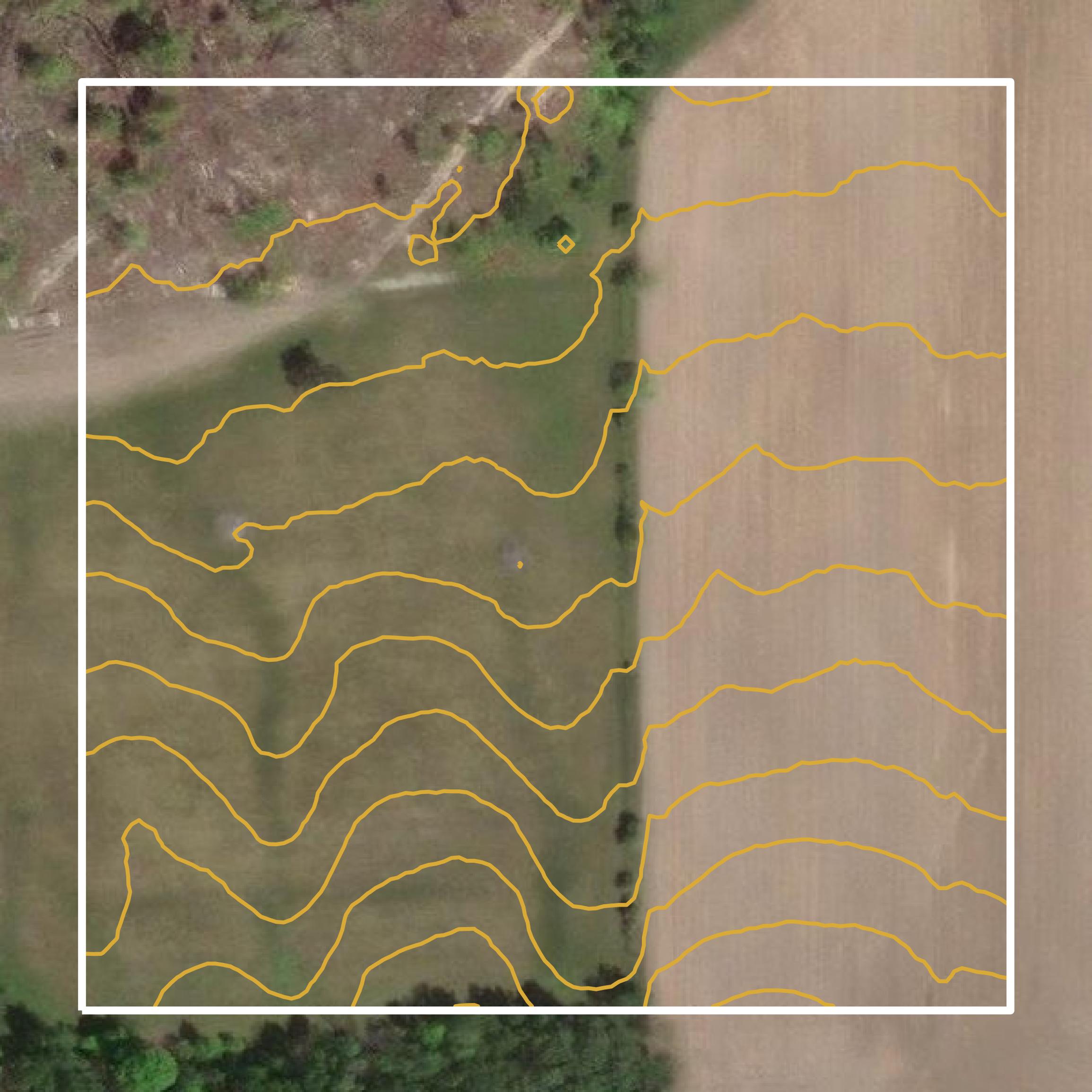 This image shows a contour map in Alpena County created using GIS data in Equator.