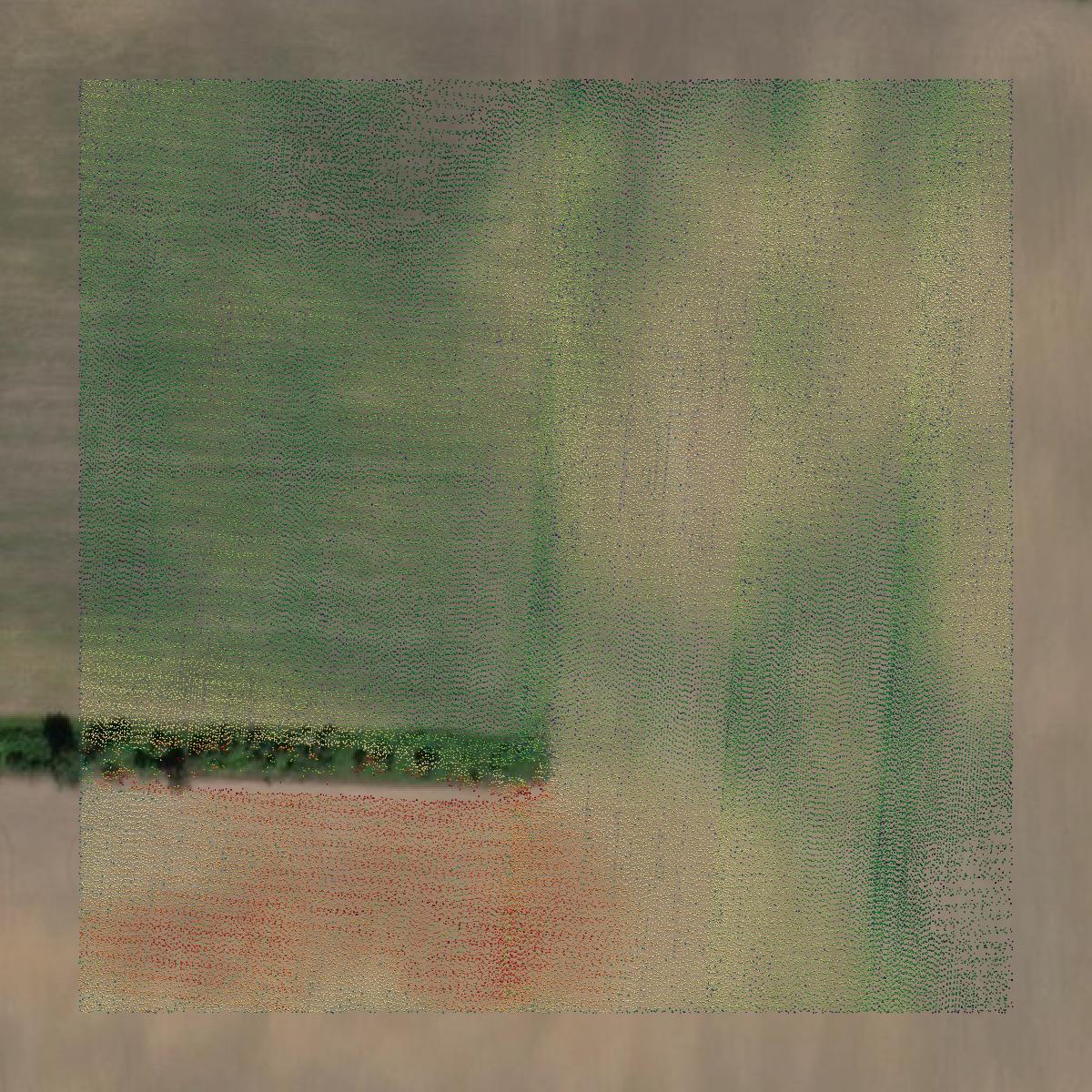 This image shows a LiDAR point cloud in Arenac County created using GIS data in Equator.