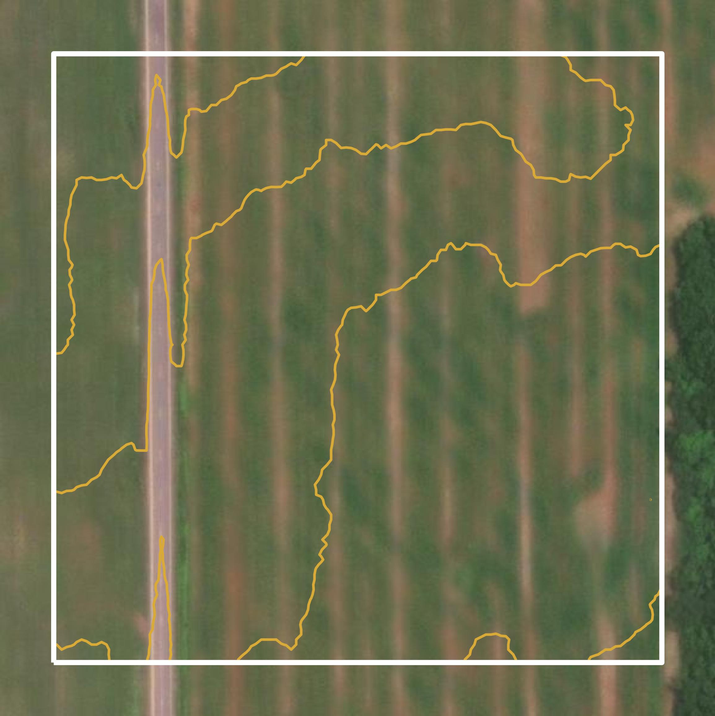 This image shows a contour map in Barry County created using GIS data in Equator.