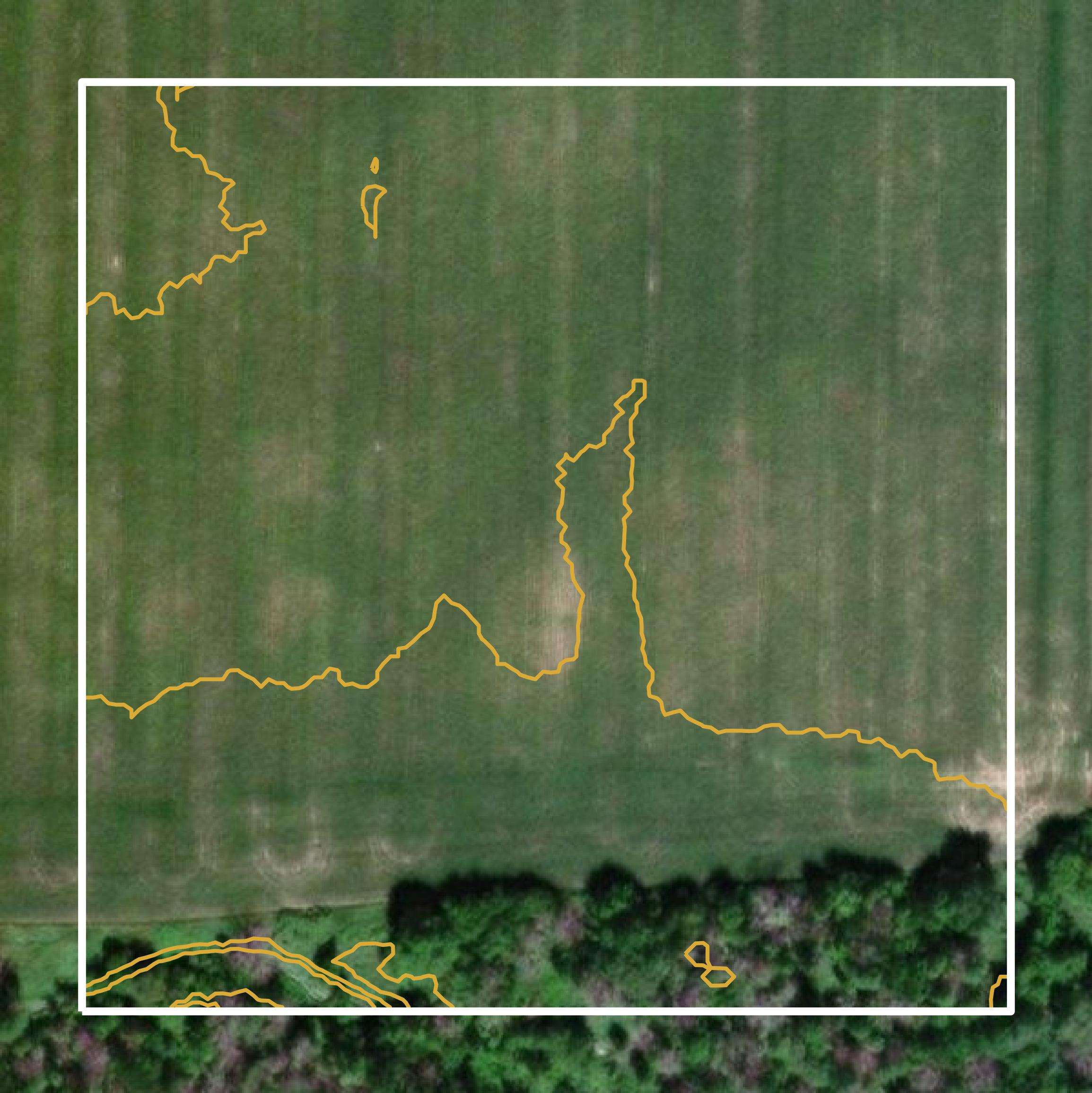 This image shows a contour map in Bay County created using GIS data in Equator.