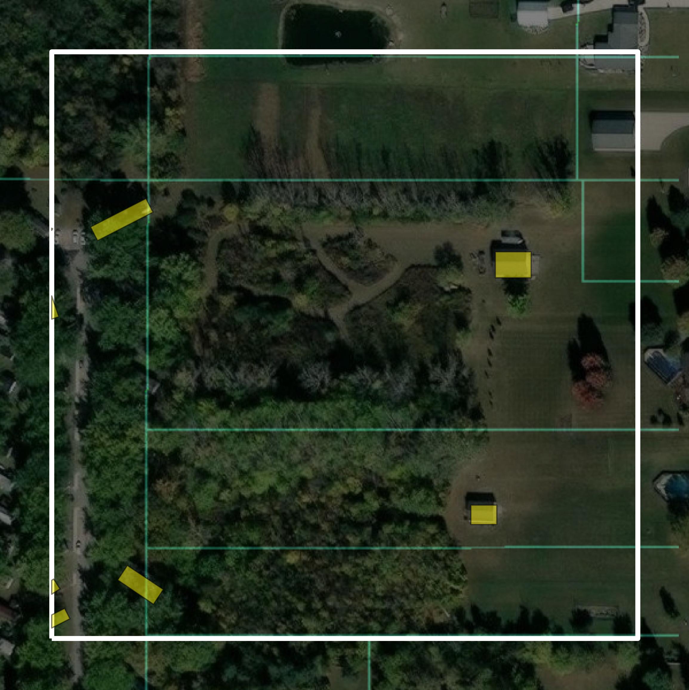This image shows parcel and building data in Bay County created using GIS data in Equator.