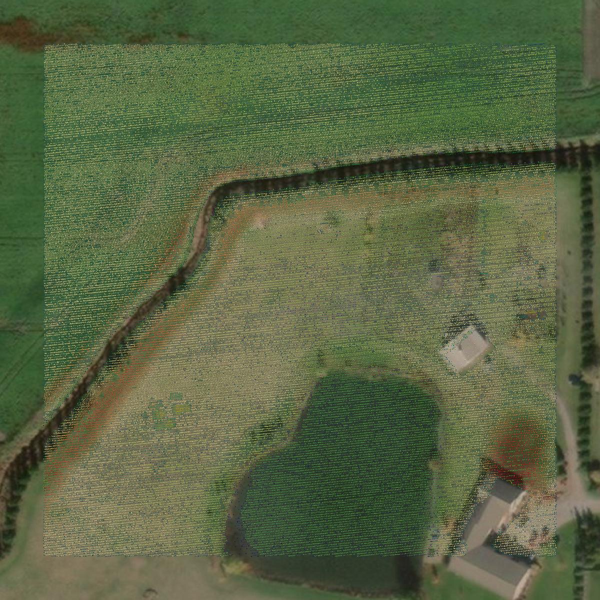 This image shows a LiDAR point cloud in Bay County created using GIS data in Equator.