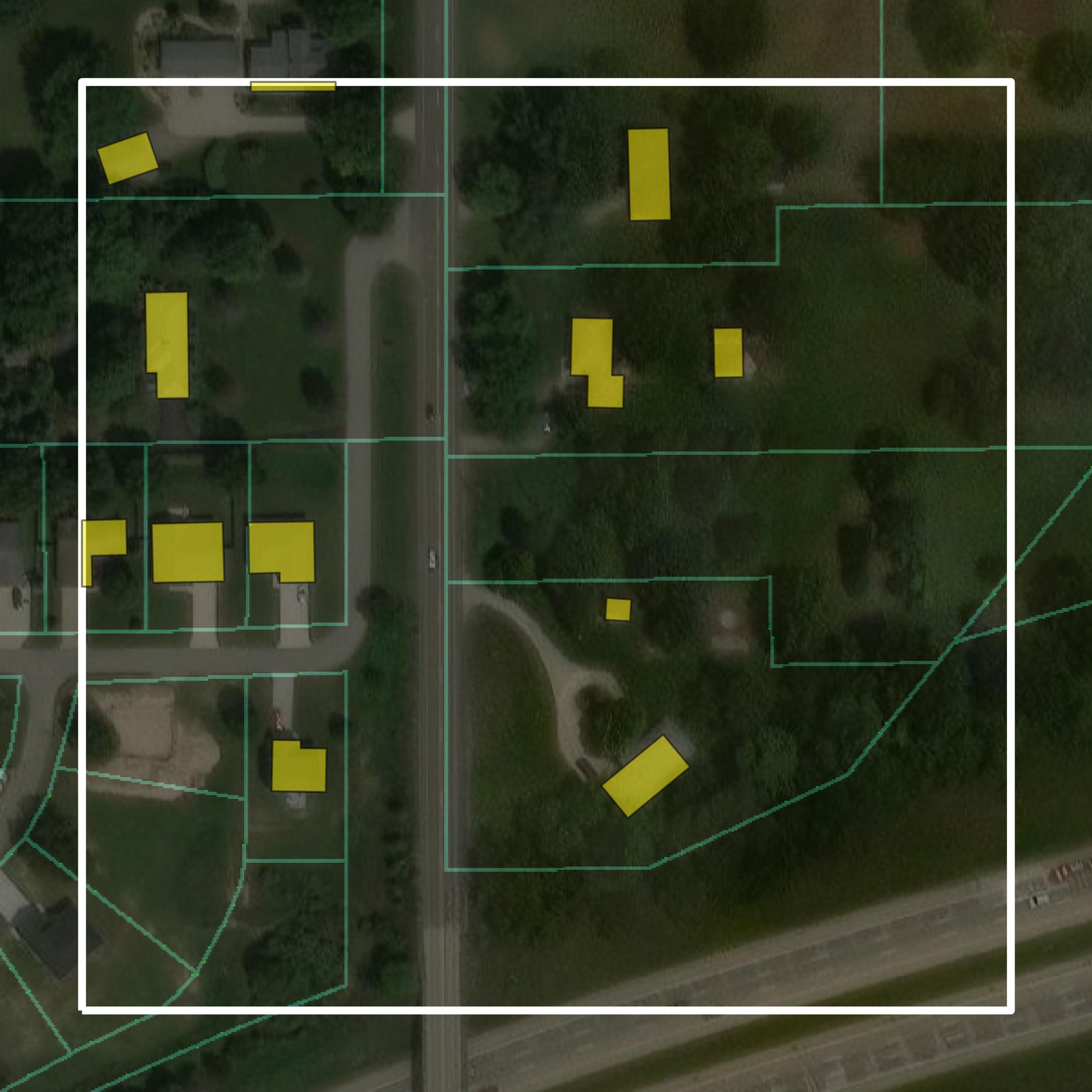 This image shows parcel and building data in Berrien County created using GIS data in Equator.