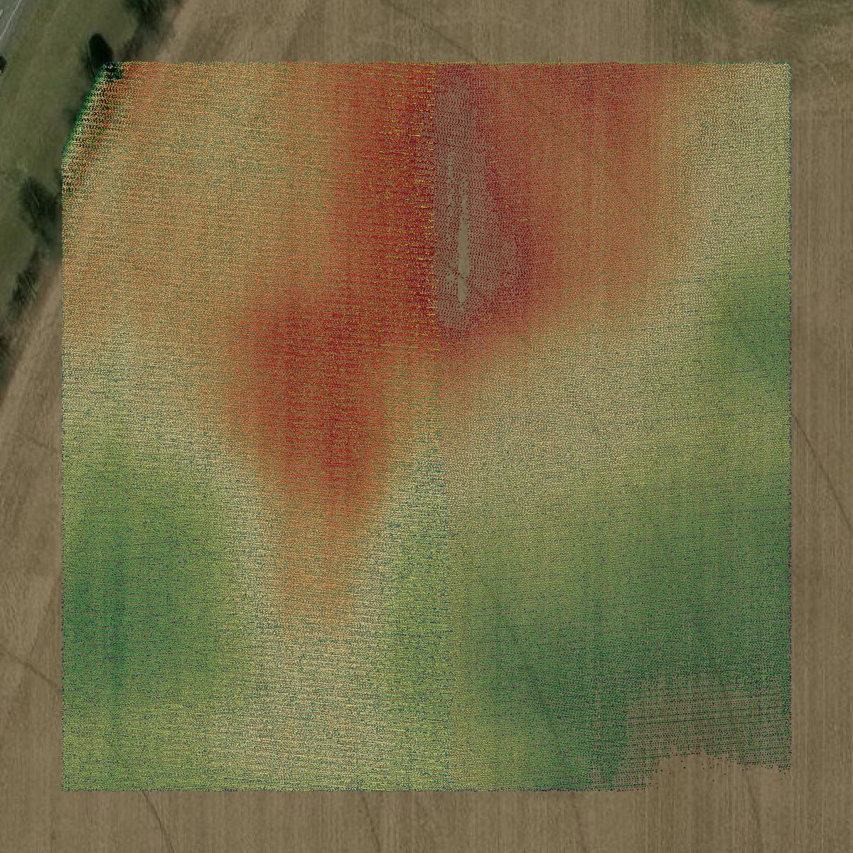 This image shows a LiDAR point cloud in Berrien County created using GIS data in Equator.