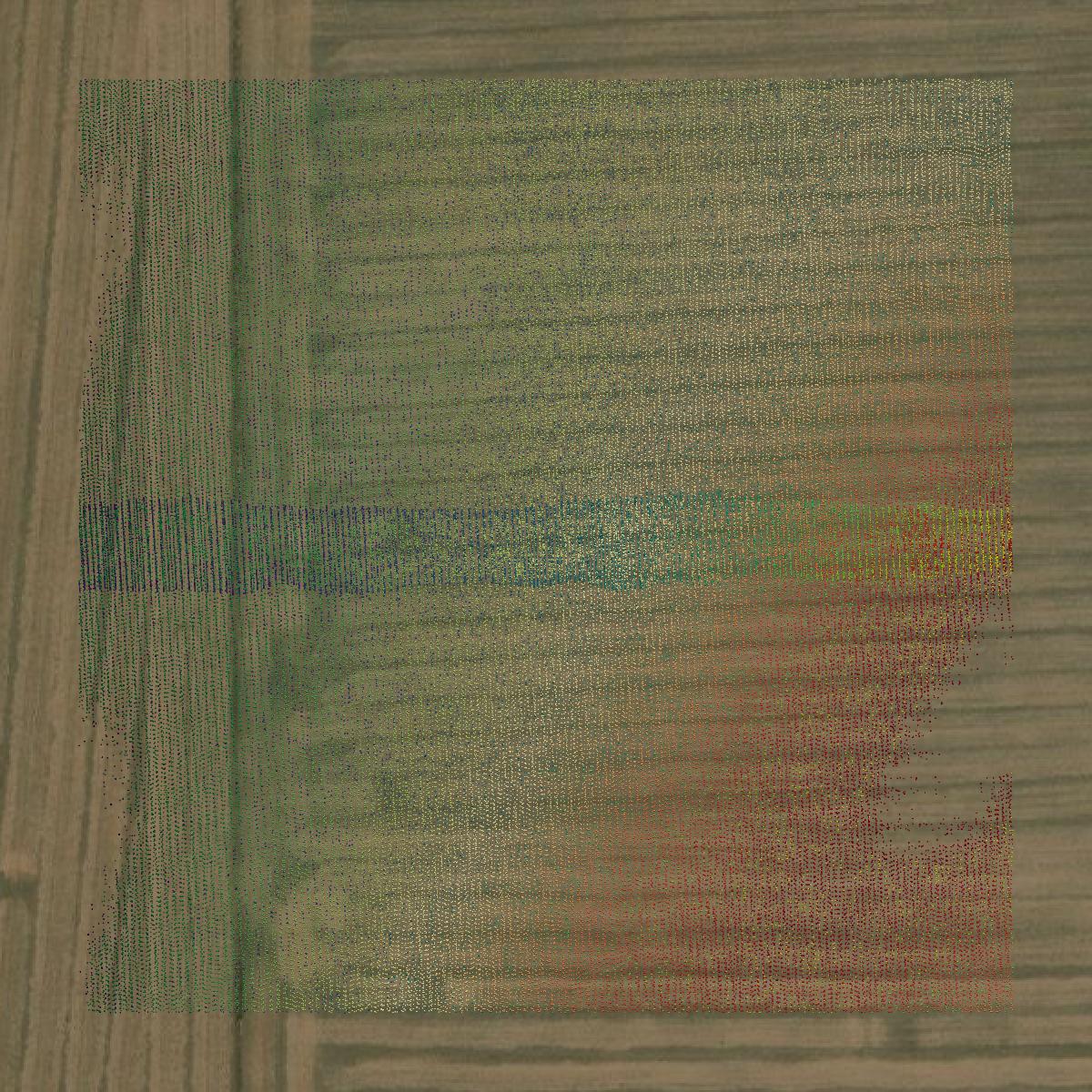 This image shows a LiDAR point cloud in Branch County created using GIS data in Equator.