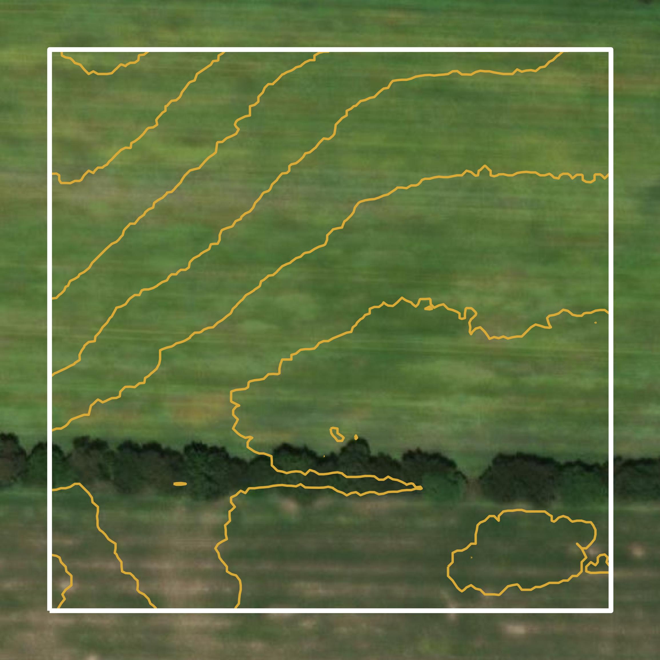 This image shows a contour map in Calhoun County created using GIS data in Equator.