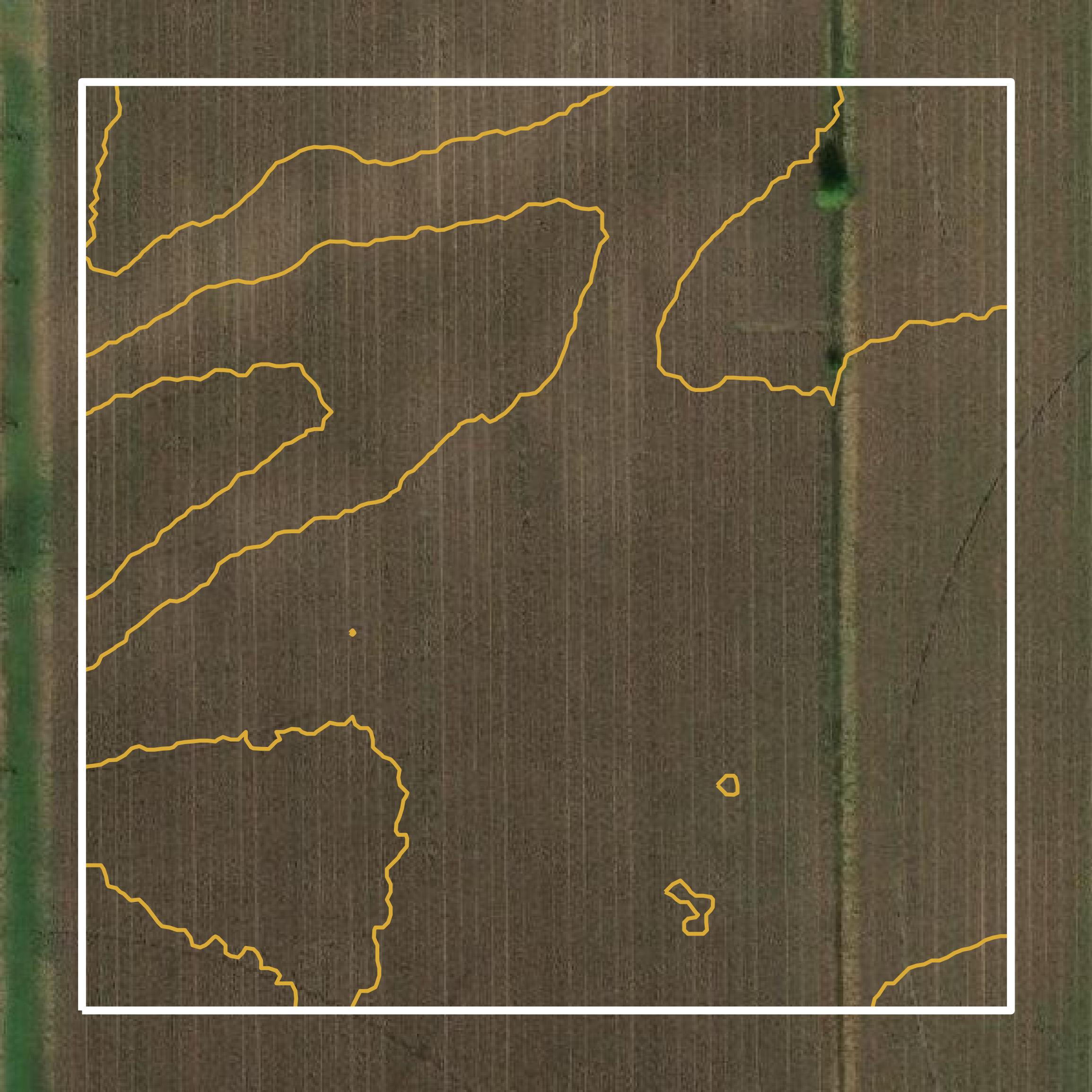 This image shows a contour map in Cass County created using GIS data in Equator.