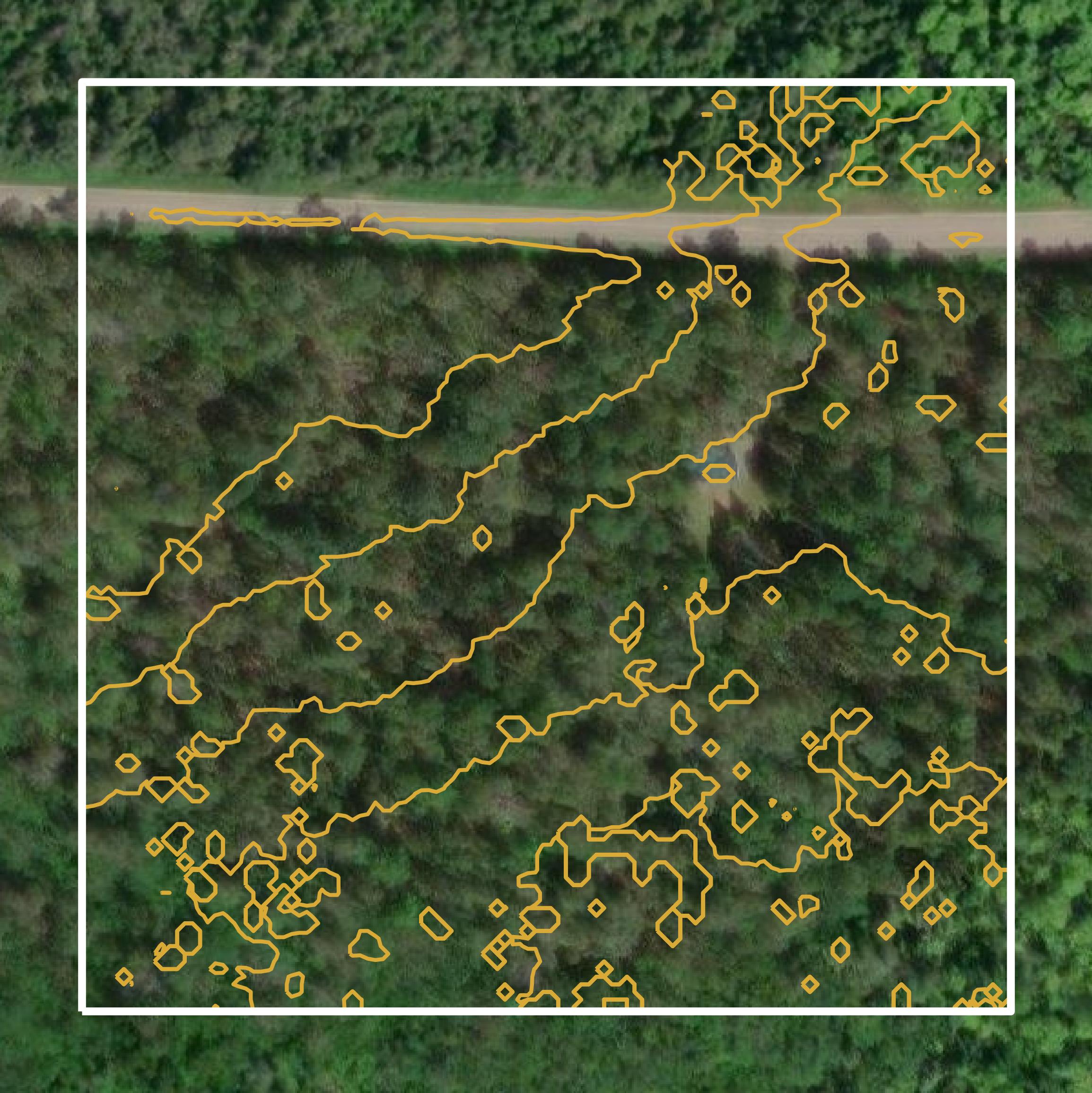 This image shows a contour map in Chippewa County created using GIS data in Equator.