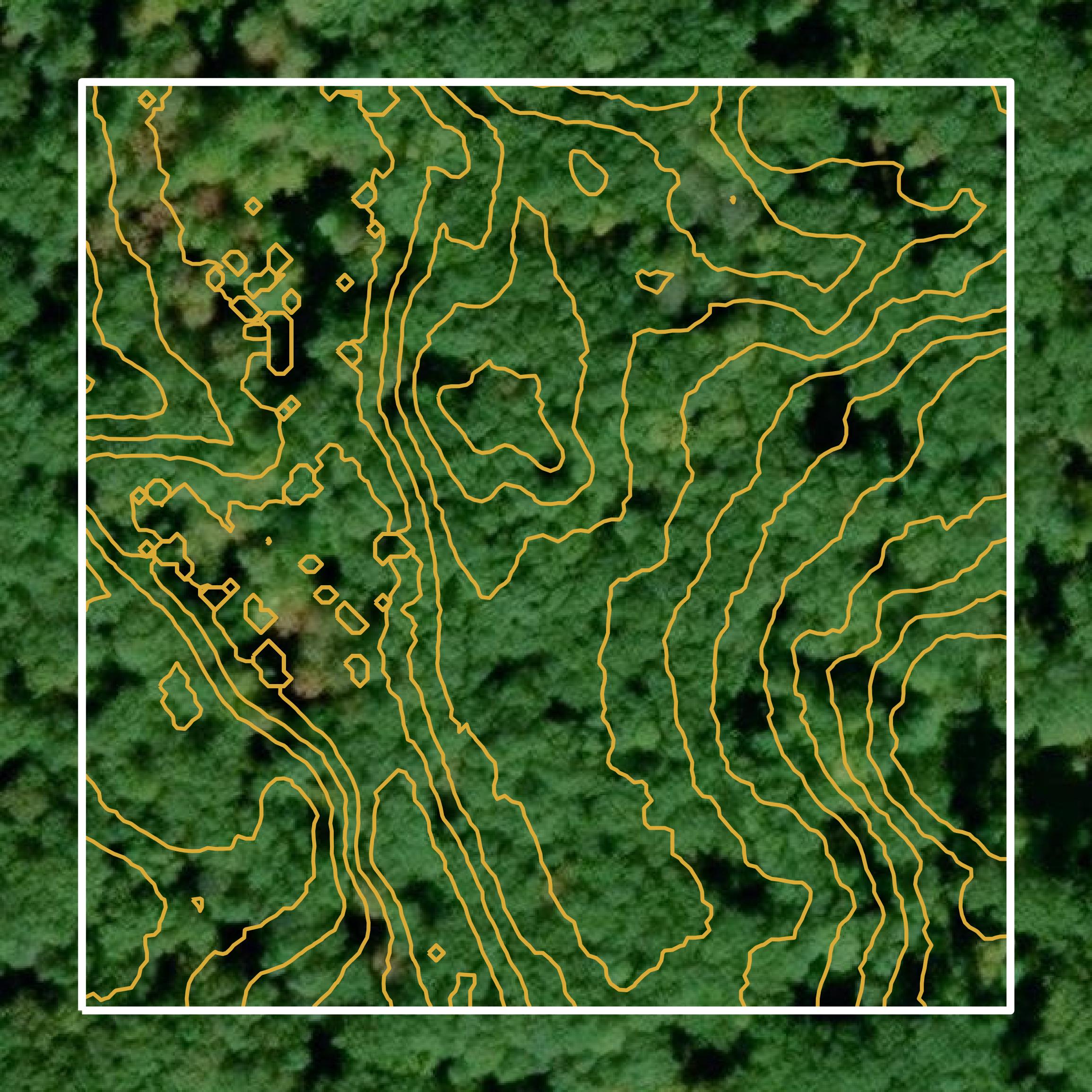 This image shows a contour map in Clare County created using GIS data in Equator.