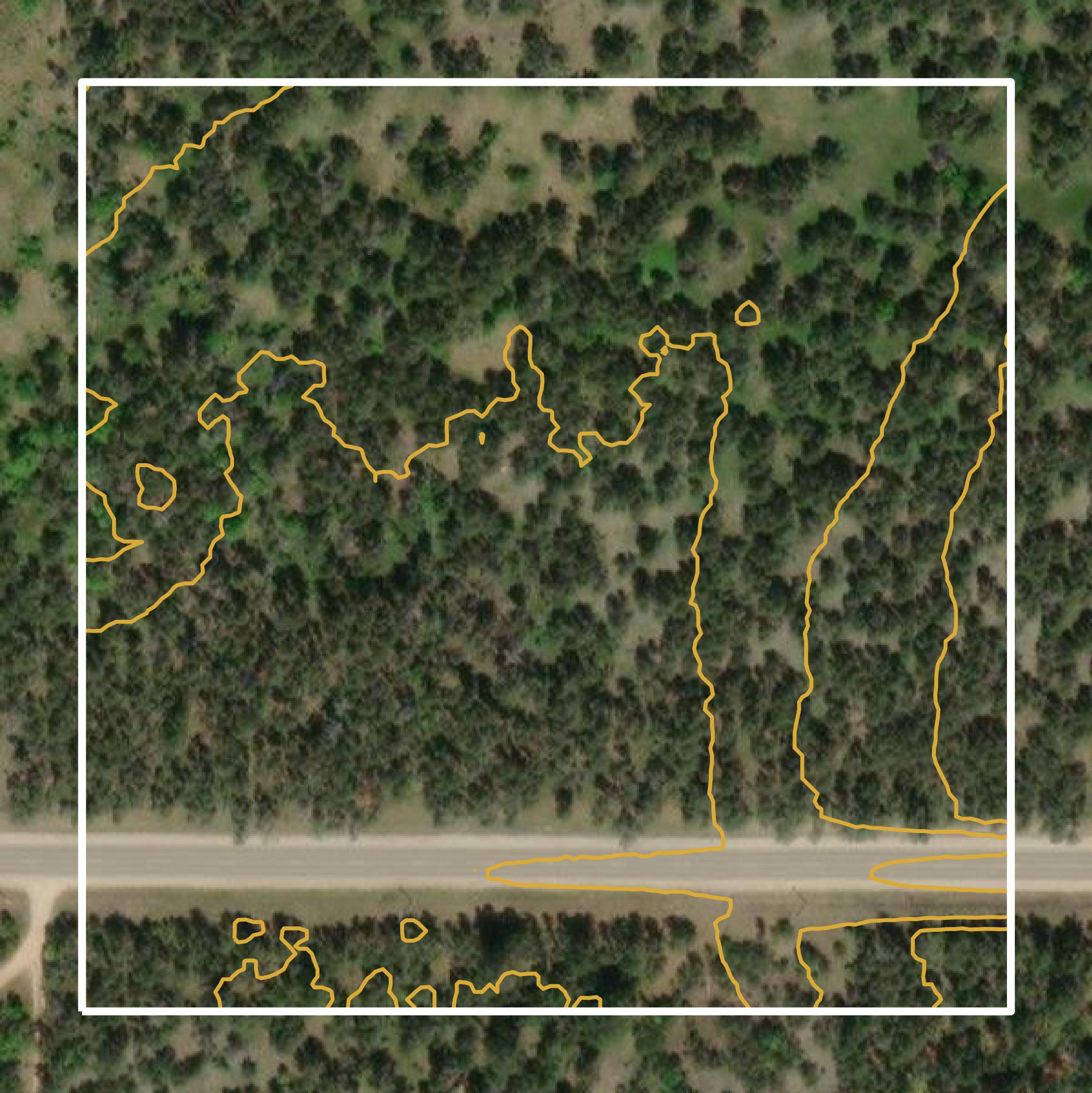This image shows a contour map in Crawford County created using GIS data in Equator.