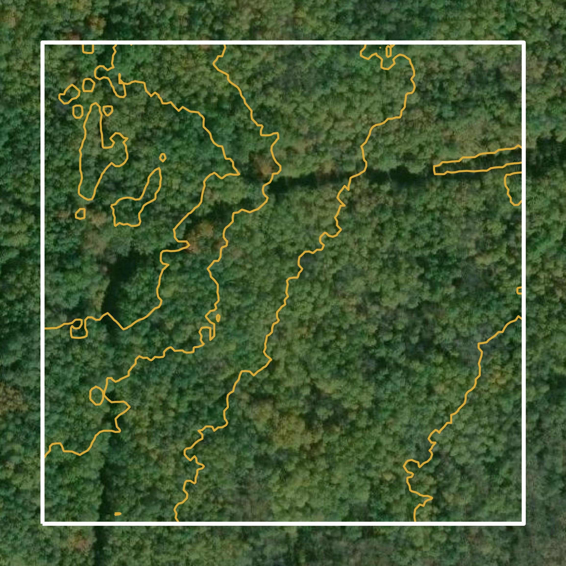 This image shows a contour map in Delta County created using GIS data in Equator.