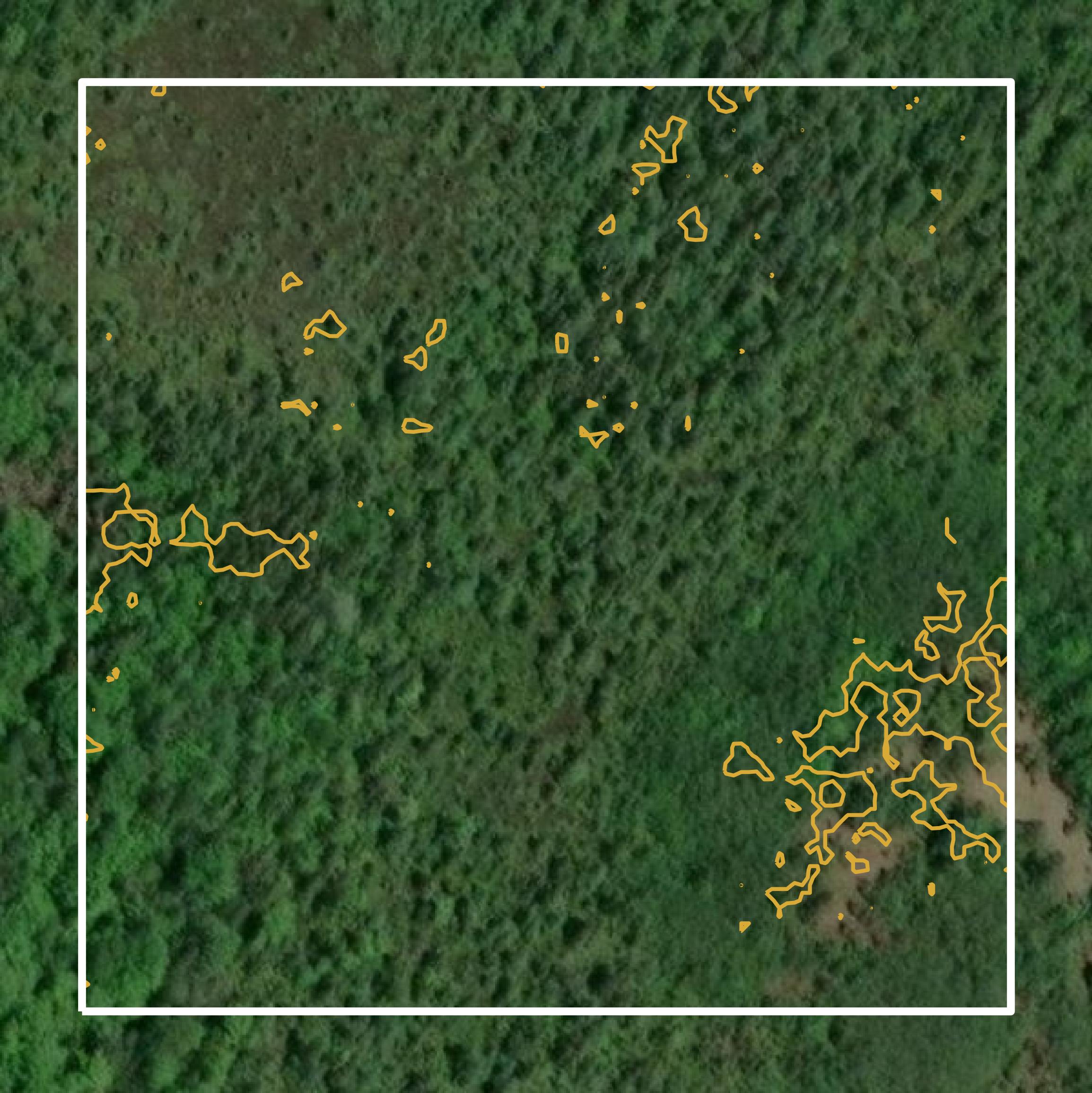 This image shows a contour map in Emmet County created using GIS data in Equator.