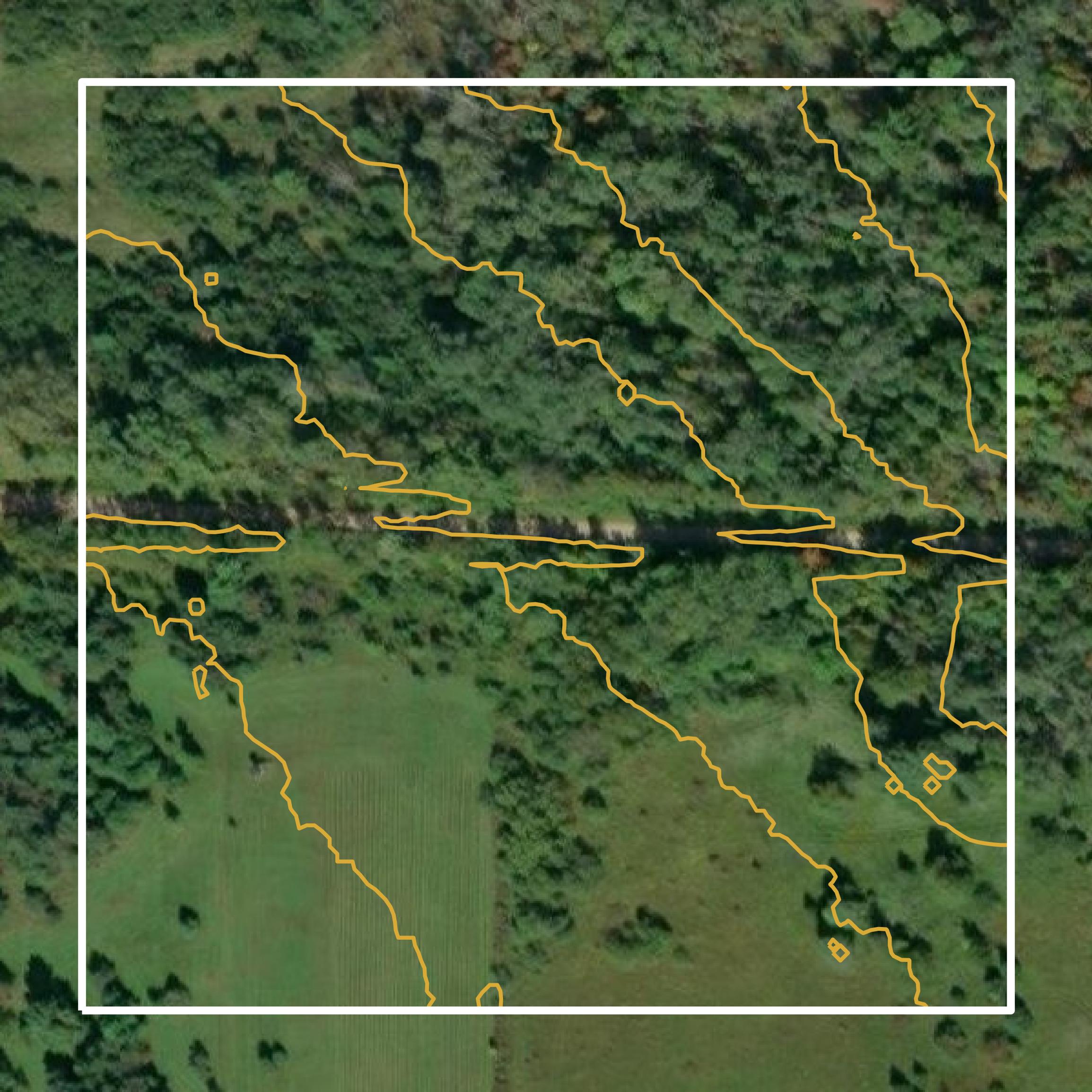 This image shows a contour map in Emmet County created using GIS data in Equator.