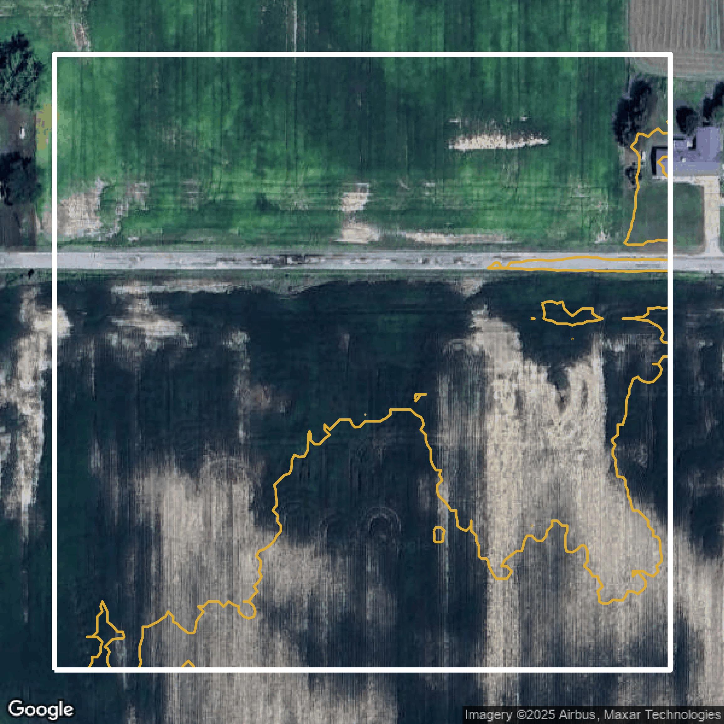 This image shows a contour map in Genesee County created using GIS data in Equator.