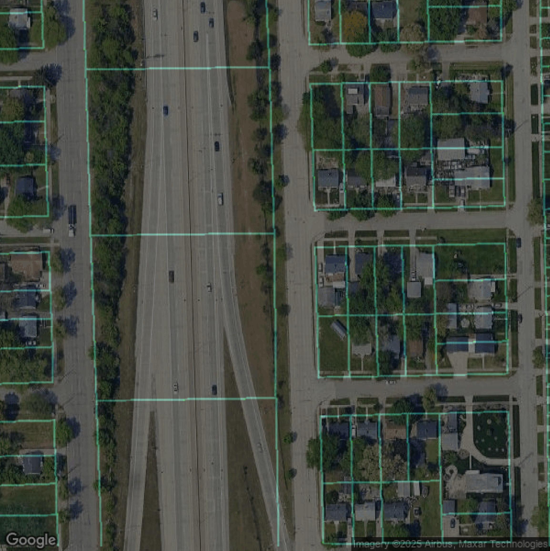 This image shows parcel data in Genesee County created using GIS data in Equator.