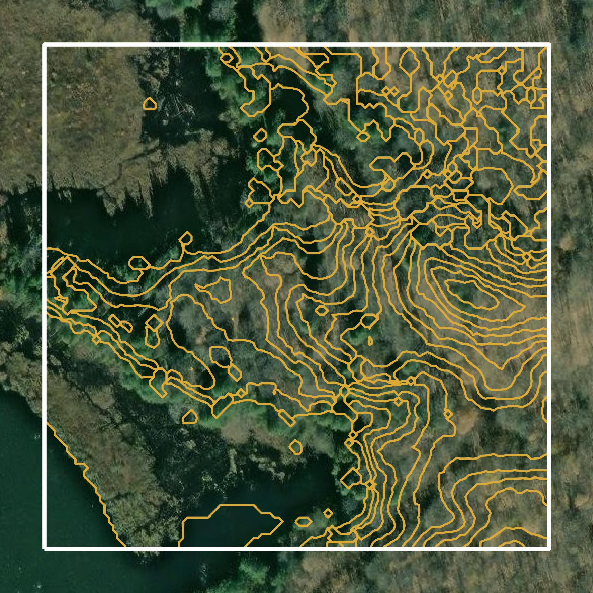This image shows a contour map in Gogebic County created using GIS data in Equator.