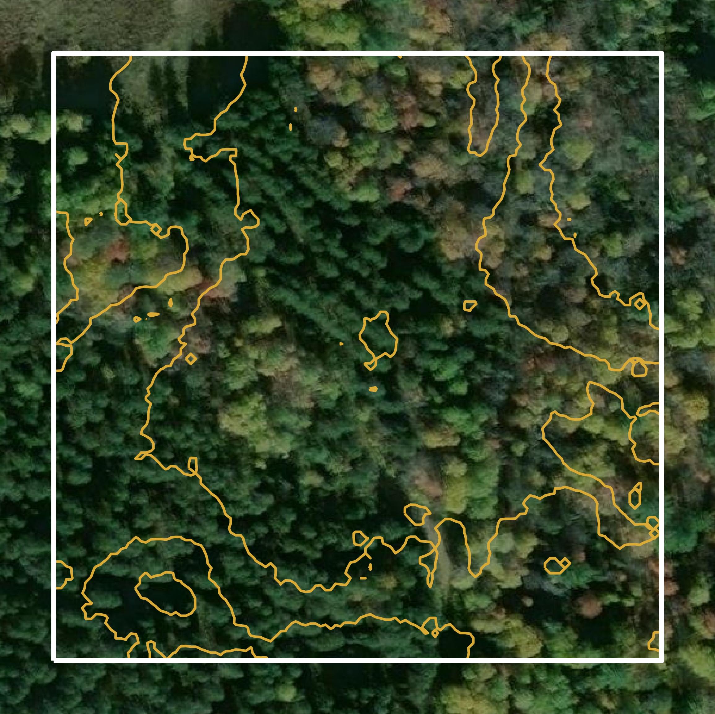 This image shows a contour map in Gogebic County created using GIS data in Equator.
