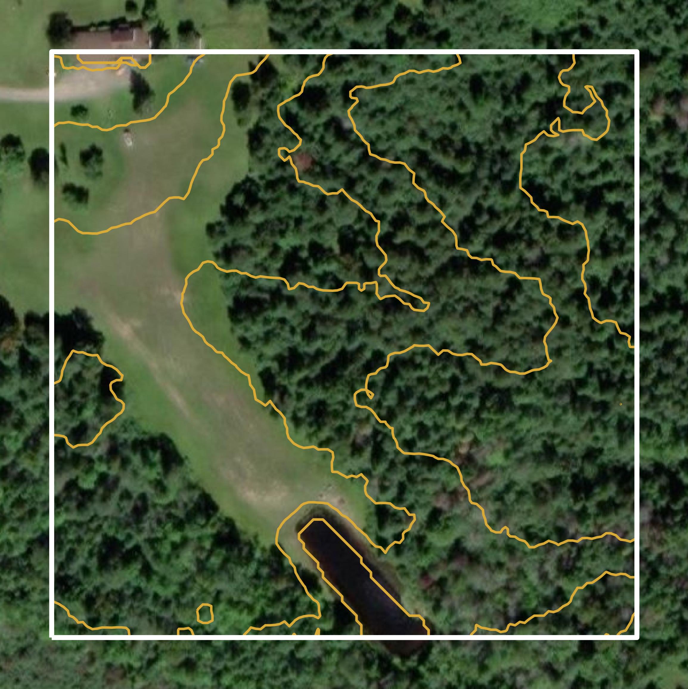 This image shows a contour map in Houghton County created using GIS data in Equator.