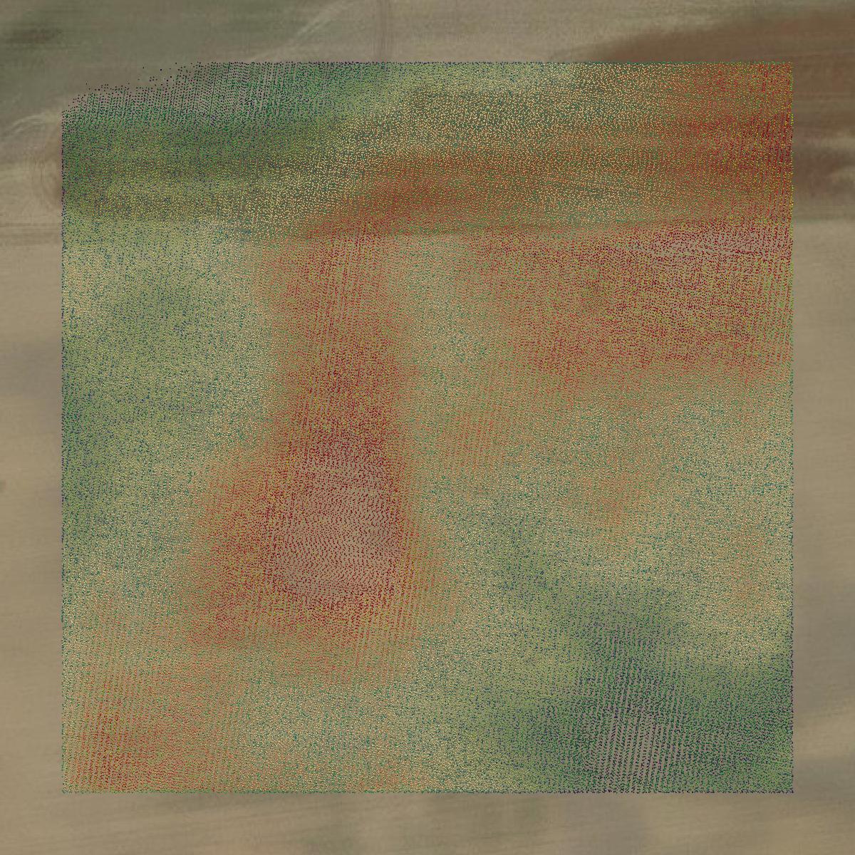 This image shows a LiDAR point cloud in Huron County created using GIS data in Equator.