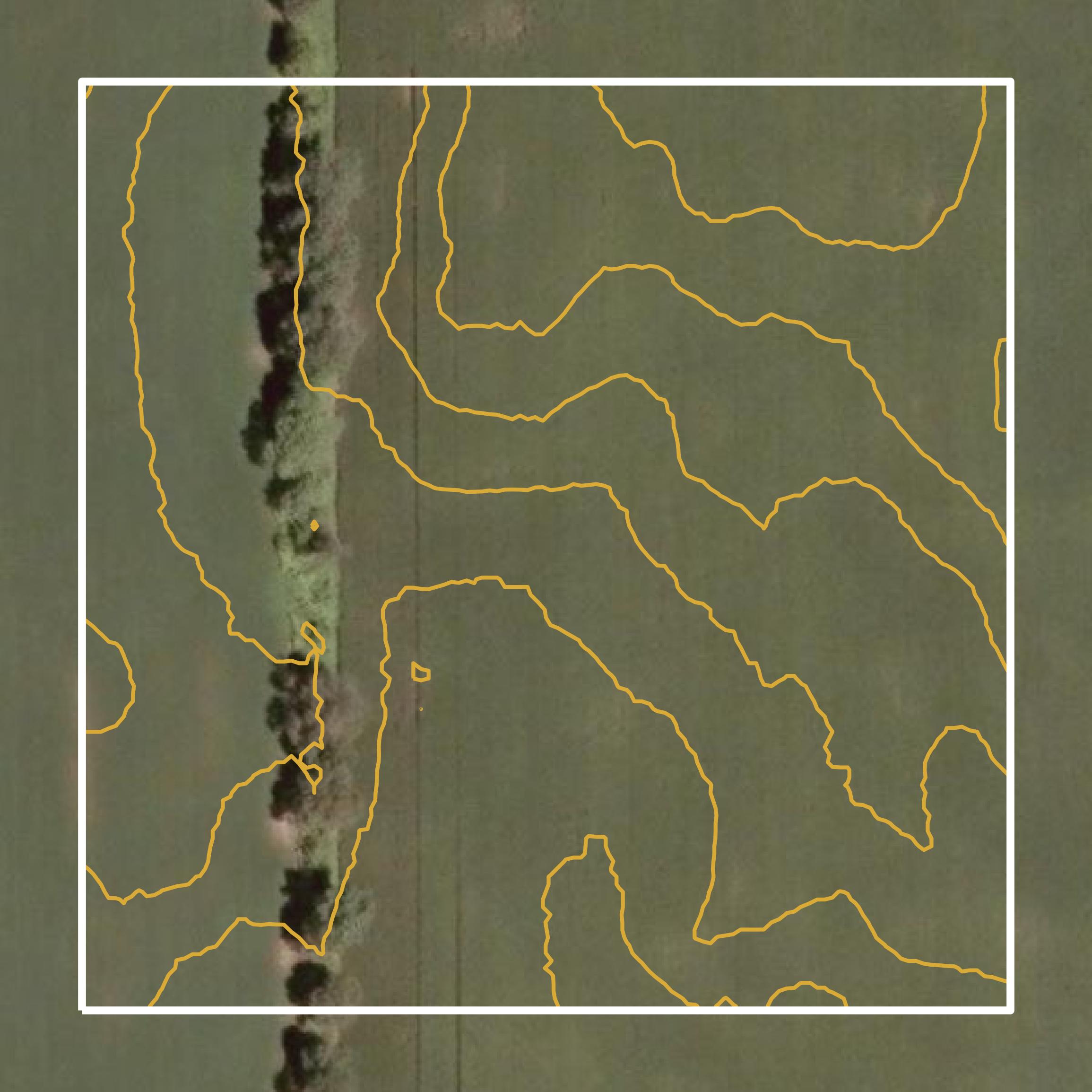 This image shows a contour map in Ingham County created using GIS data in Equator.