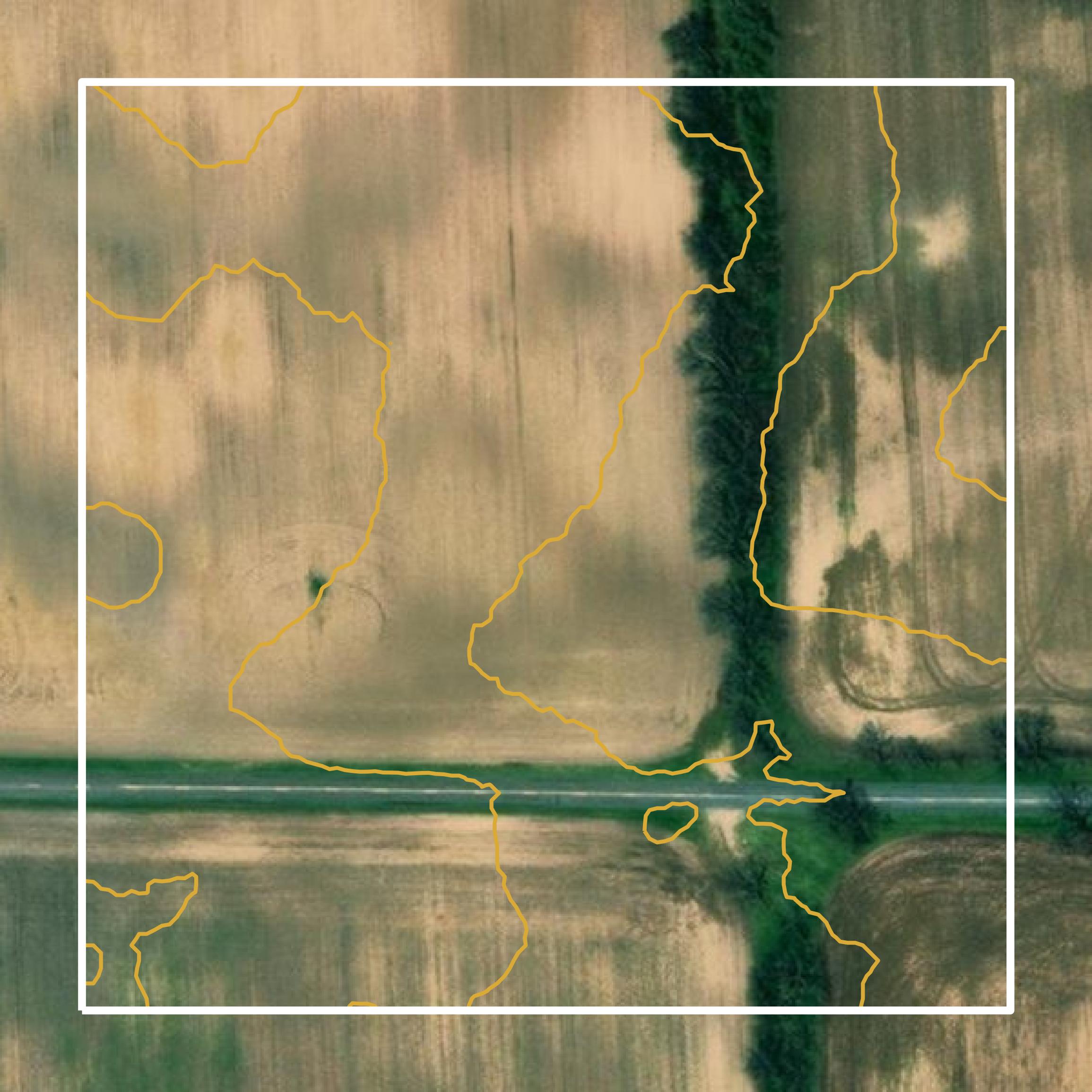 This image shows a contour map in Ingham County created using GIS data in Equator.